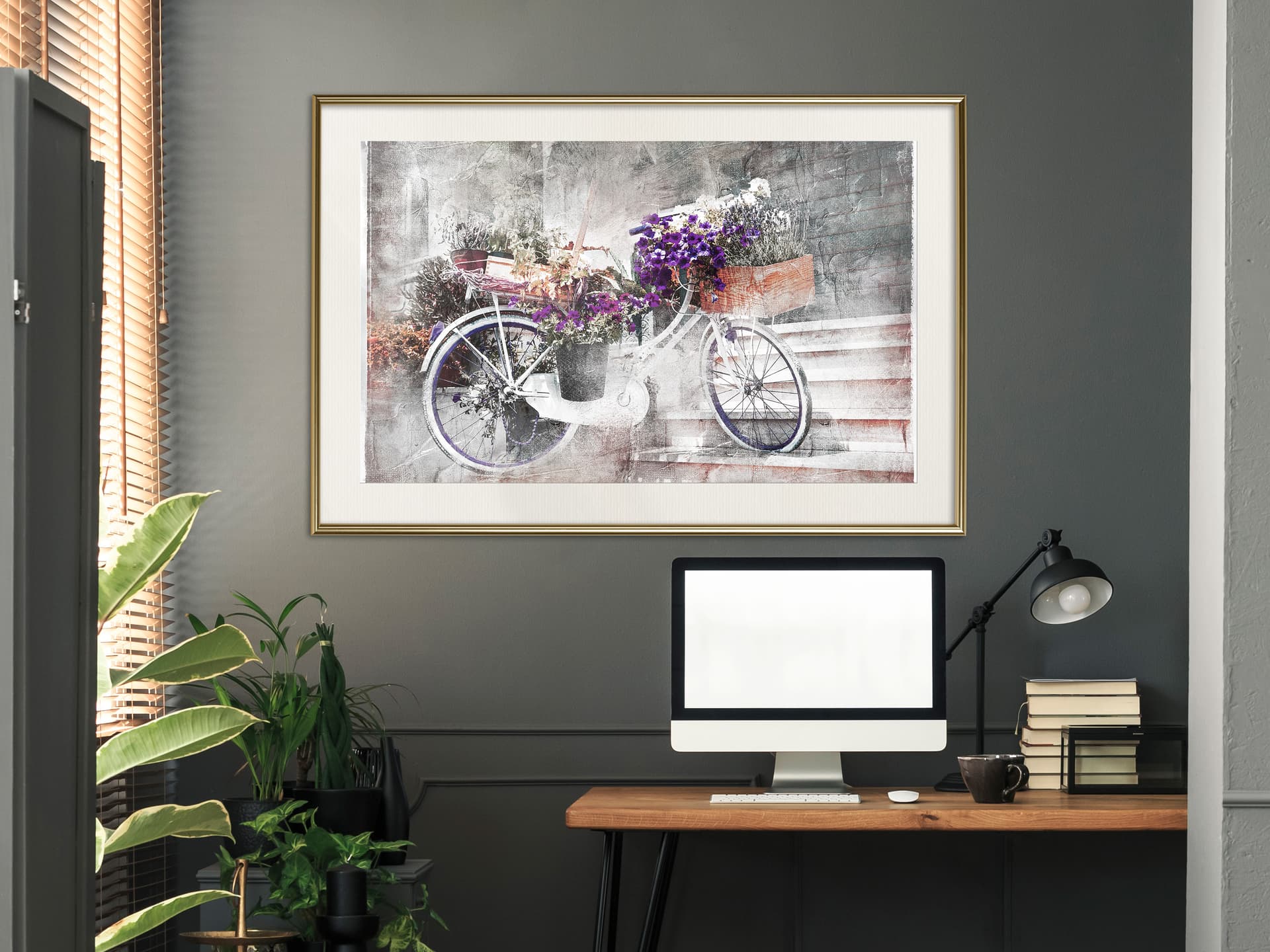 

Plakat - Dostawa kwiatów (rozmiar 30x20, wykończenie Rama złota z passe-partout)