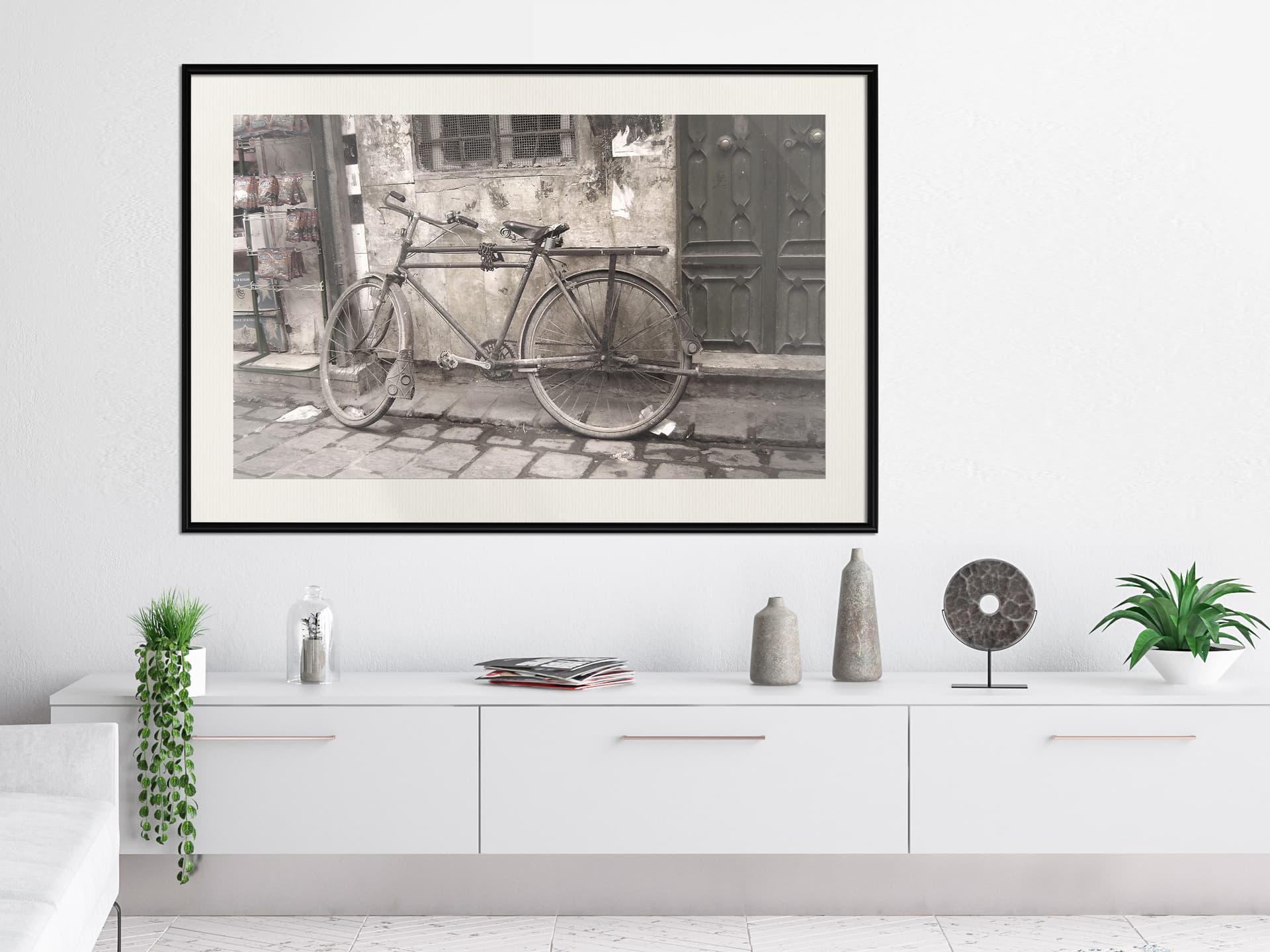 

Plakat - Stary rower (rozmiar 30x20, wykończenie Rama czarna z passe-partout)
