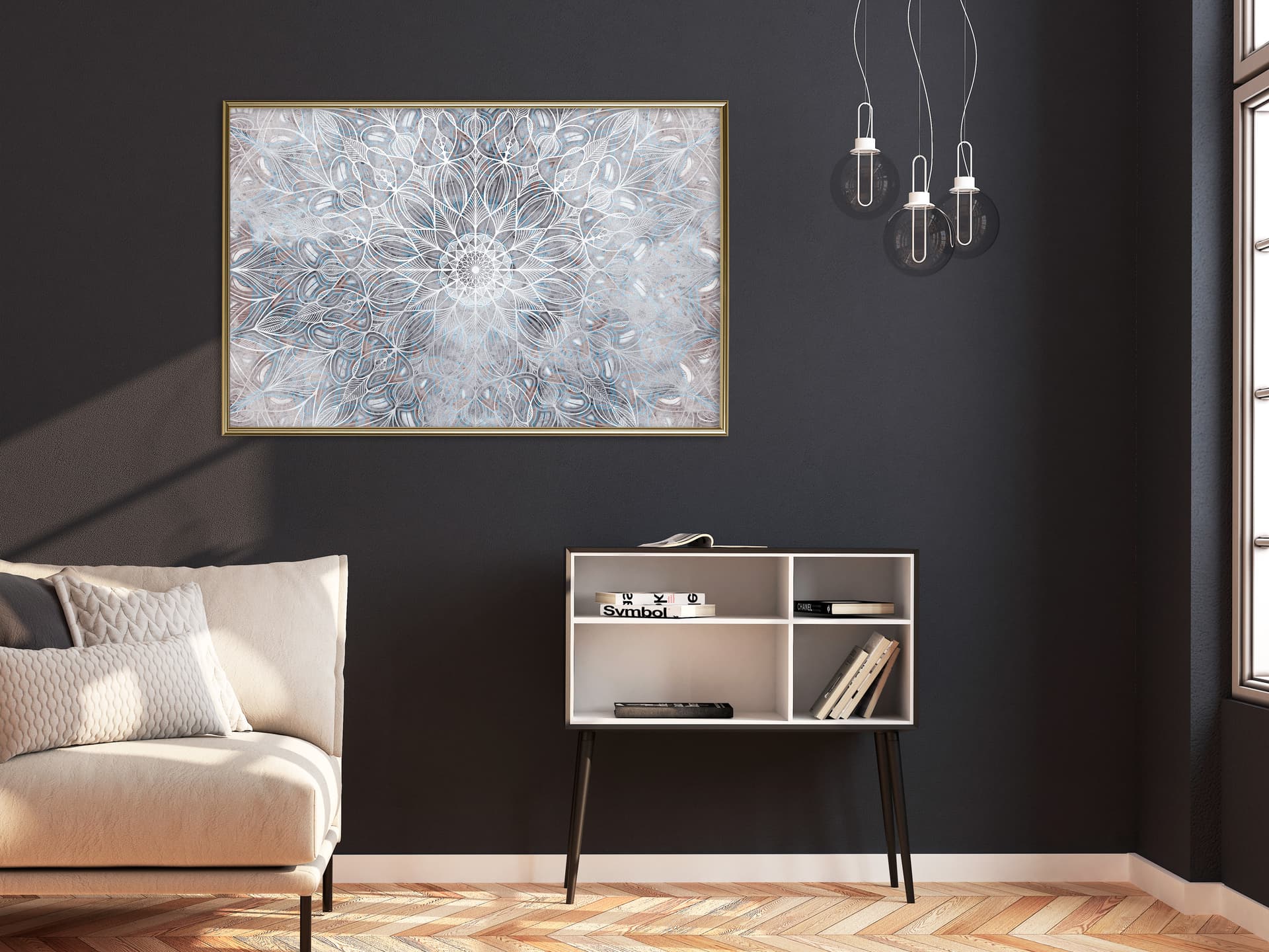

Plakat - Zimowa mandala (rozmiar 45x30, wykończenie Rama złota)