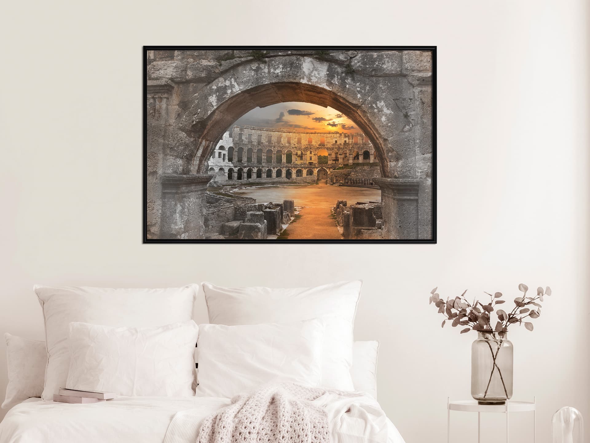 

Plakat - Zachód słońca w antycznym mieście (rozmiar 30x20, wykończenie Rama czarna)