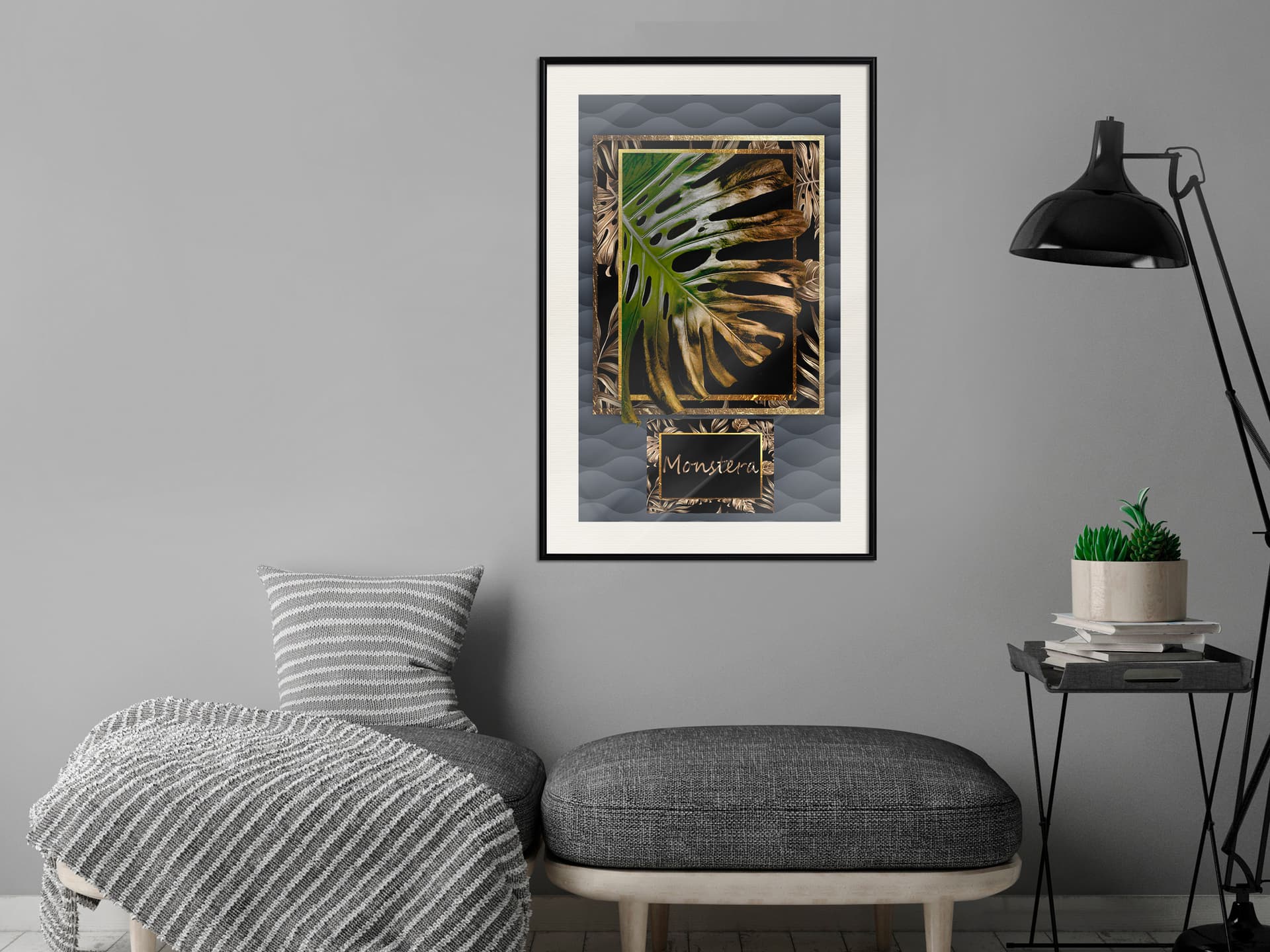 

Plakat - Monstera w ramce (rozmiar 40x60, wykończenie Rama czarna z passe-partout)