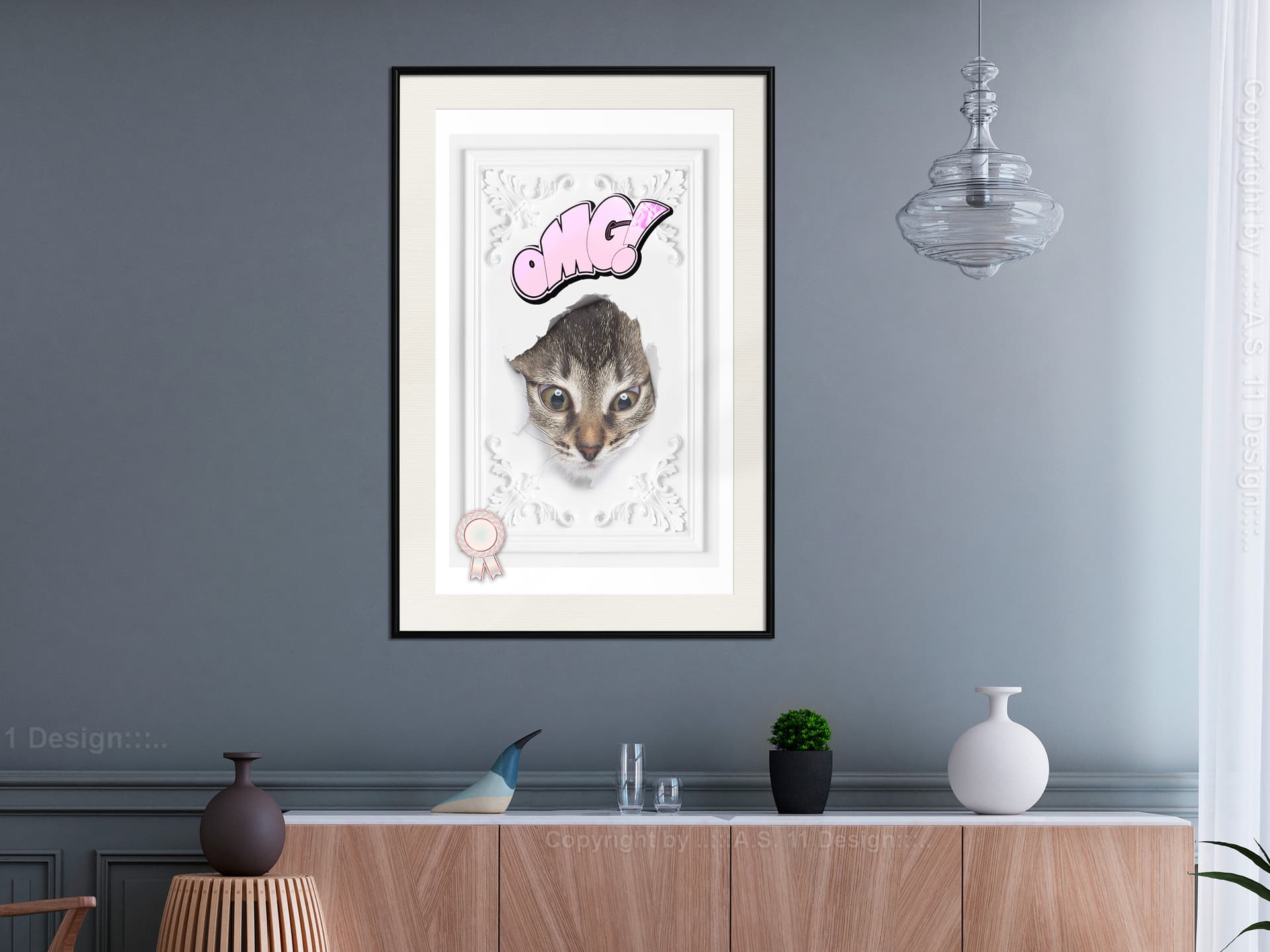 

Plakat - A kuku! (rozmiar 30x45, wykończenie Rama czarna z passe-partout)