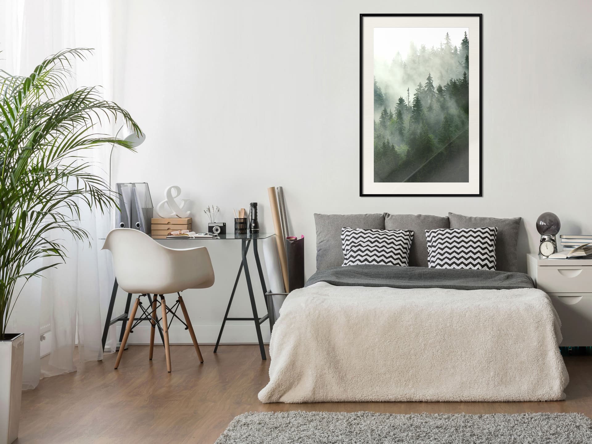 

Plakat - Parujący las (rozmiar 30x45, wykończenie Rama czarna z passe-partout)
