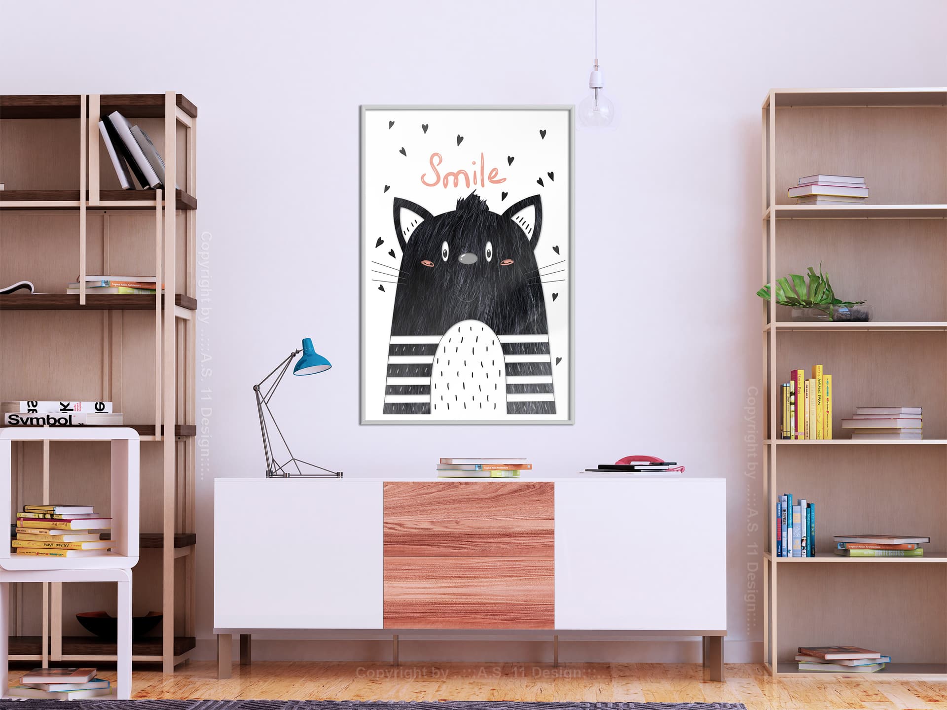 

Plakat - Wesoły kotek (rozmiar 20x30, wykończenie Rama biała)