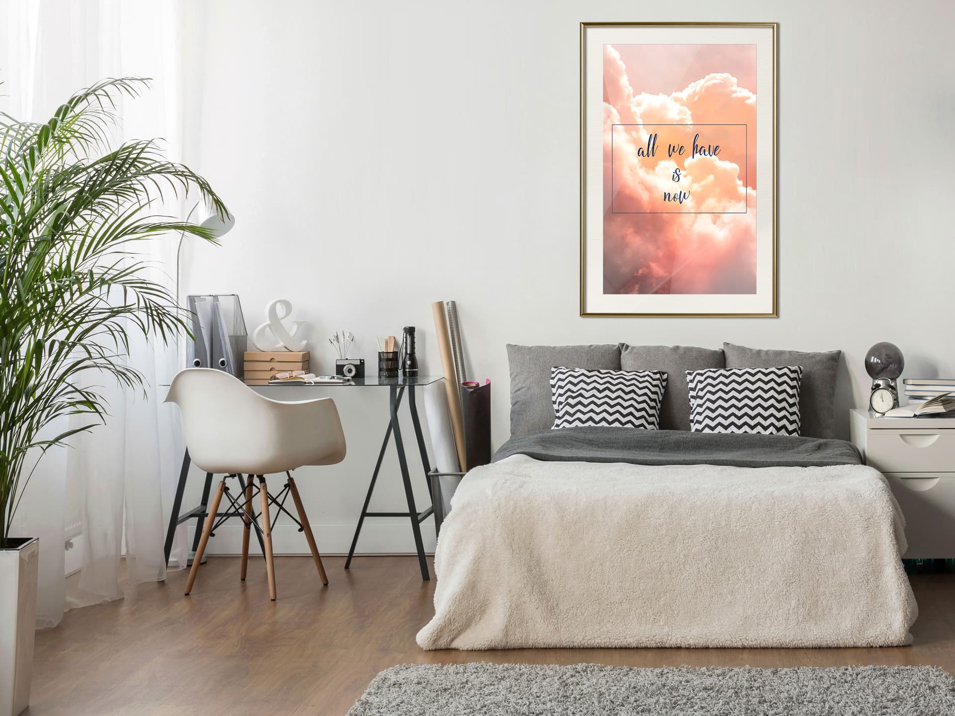 

Plakat - Teraźniejszość (rozmiar 30x45, wykończenie Rama złota z passe-partout)
