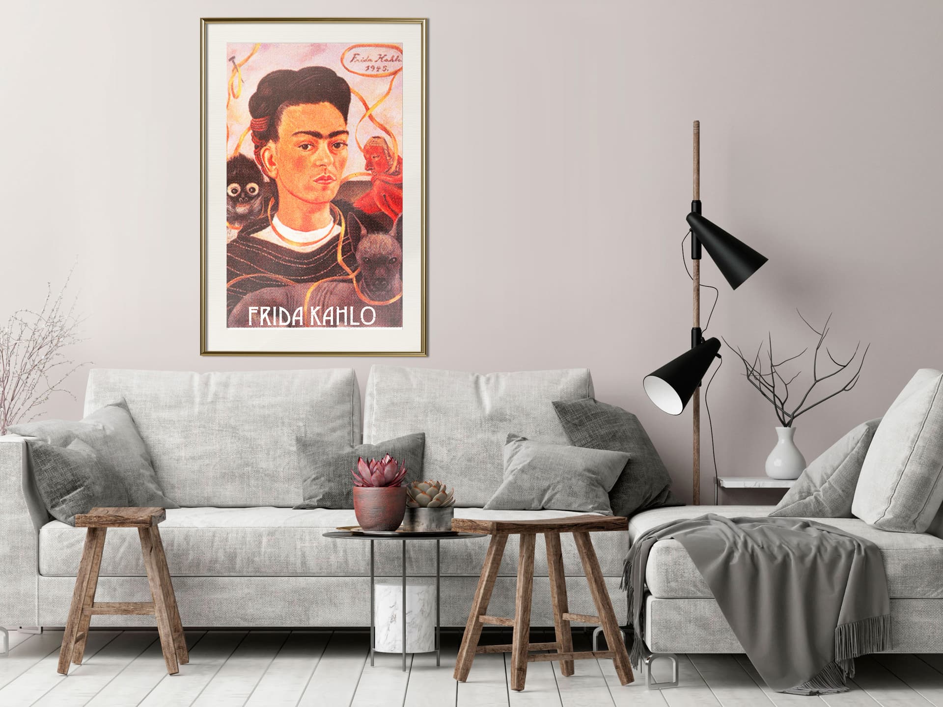 

Plakat - Frida Khalo – Autoportret (rozmiar 40x60, wykończenie Rama złota z passe-partout)