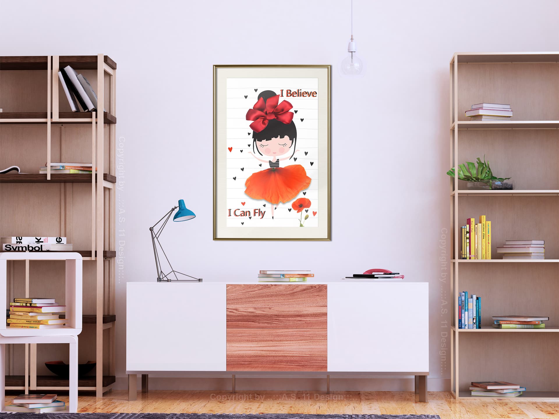 

Plakat - Makowa tancerka (rozmiar 20x30, wykończenie Rama złota z passe-partout)