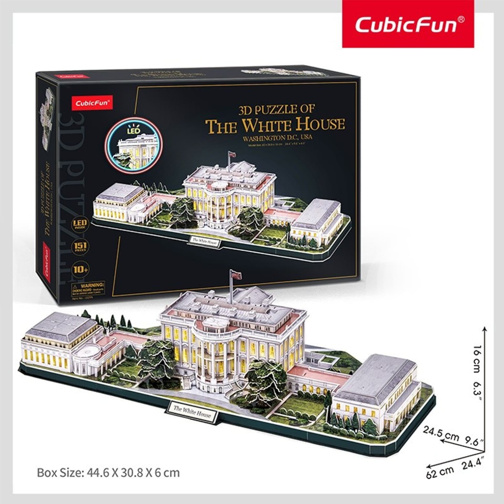 

Puzzle 3D LED Biały Dom