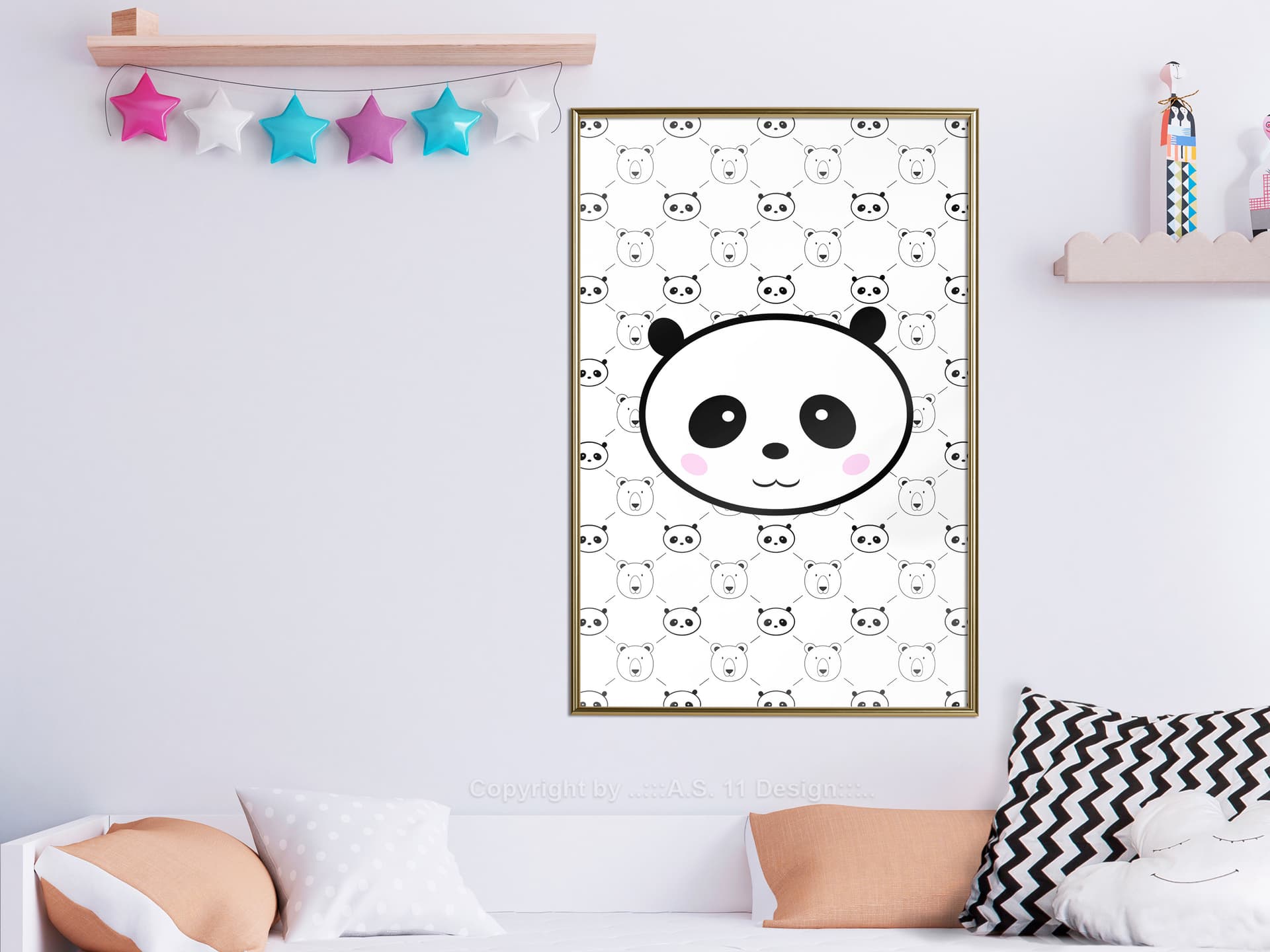 

Plakat - Panda i przyjaciele (rozmiar 30x45, wykończenie Rama złota)