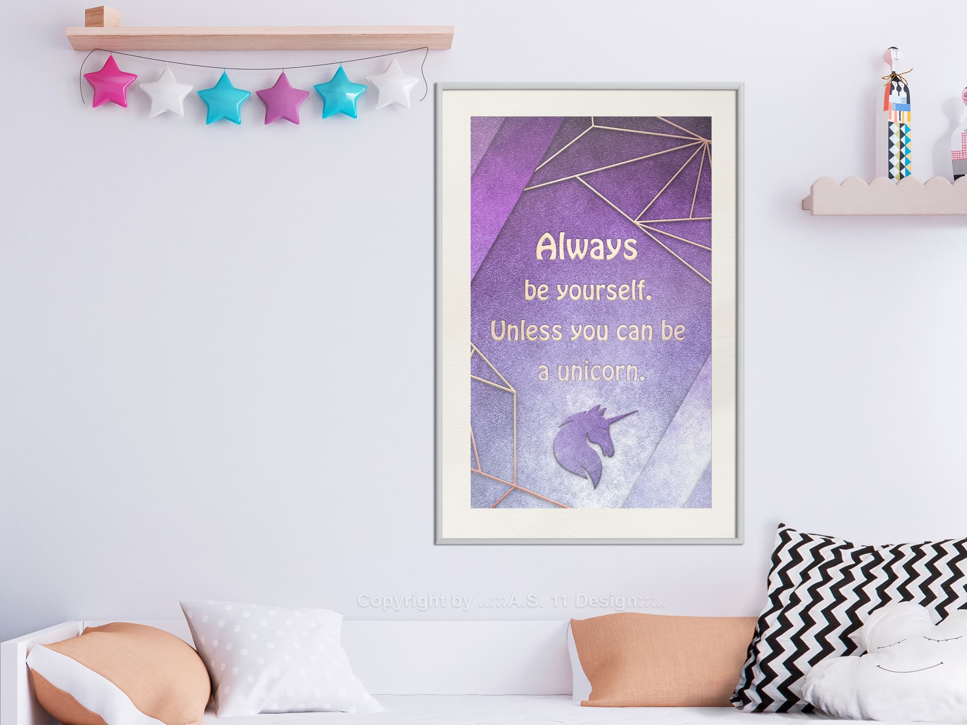 

Plakat - Zawsze bądź sobą (rozmiar 40x60, wykończenie Rama biała z passe-partout)