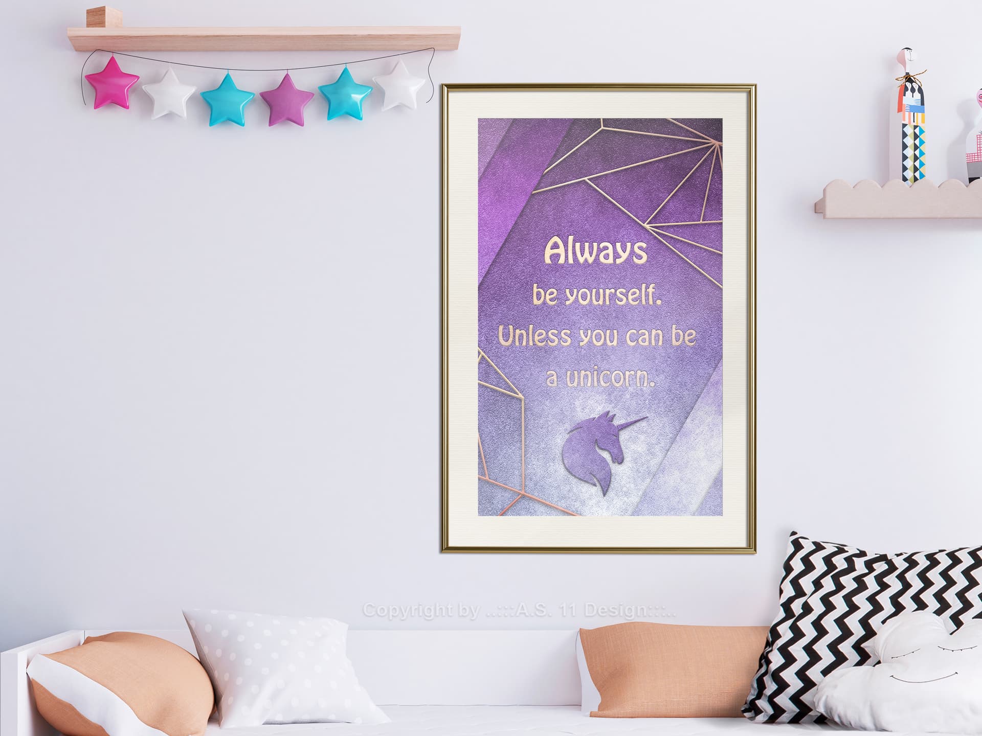

Plakat - Zawsze bądź sobą (rozmiar 40x60, wykończenie Rama złota z passe-partout)