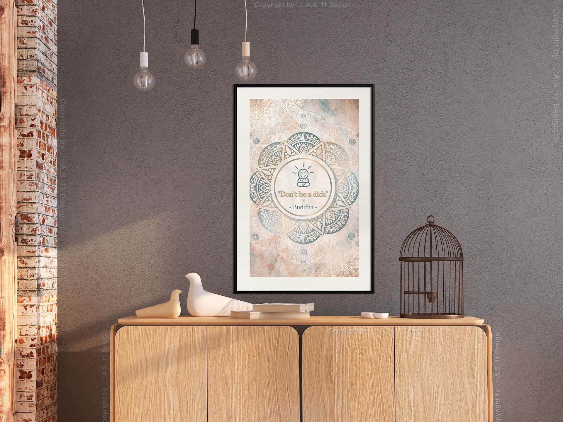 

Plakat - Budda ma rację (rozmiar 20x30, wykończenie Rama czarna z passe-partout)