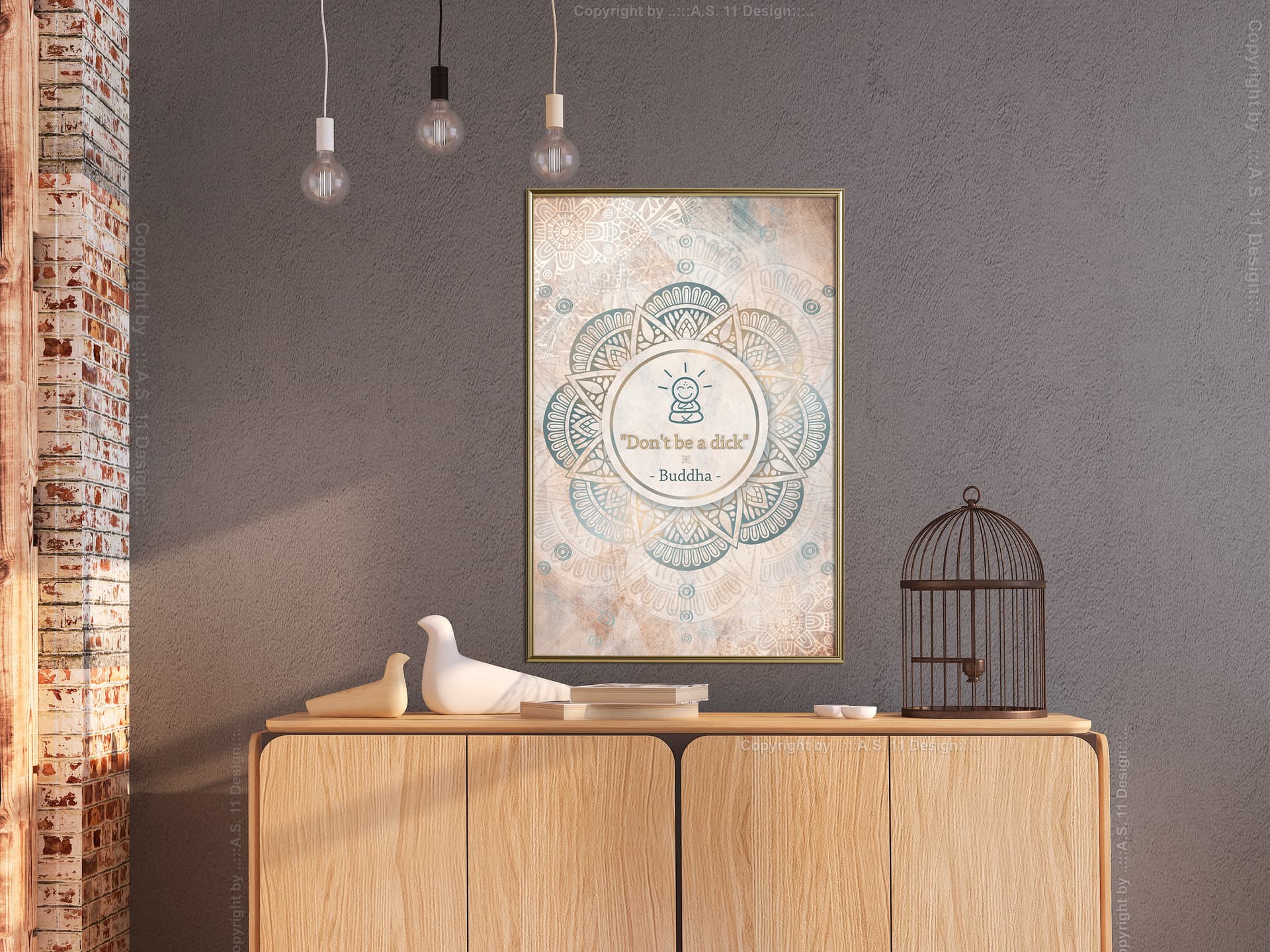 

Plakat - Budda ma rację (rozmiar 20x30, wykończenie Rama złota)