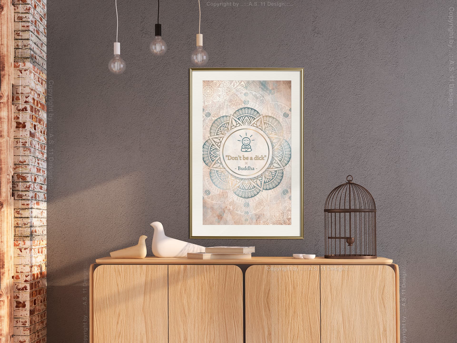 

Plakat - Budda ma rację (rozmiar 20x30, wykończenie Rama złota z passe-partout)