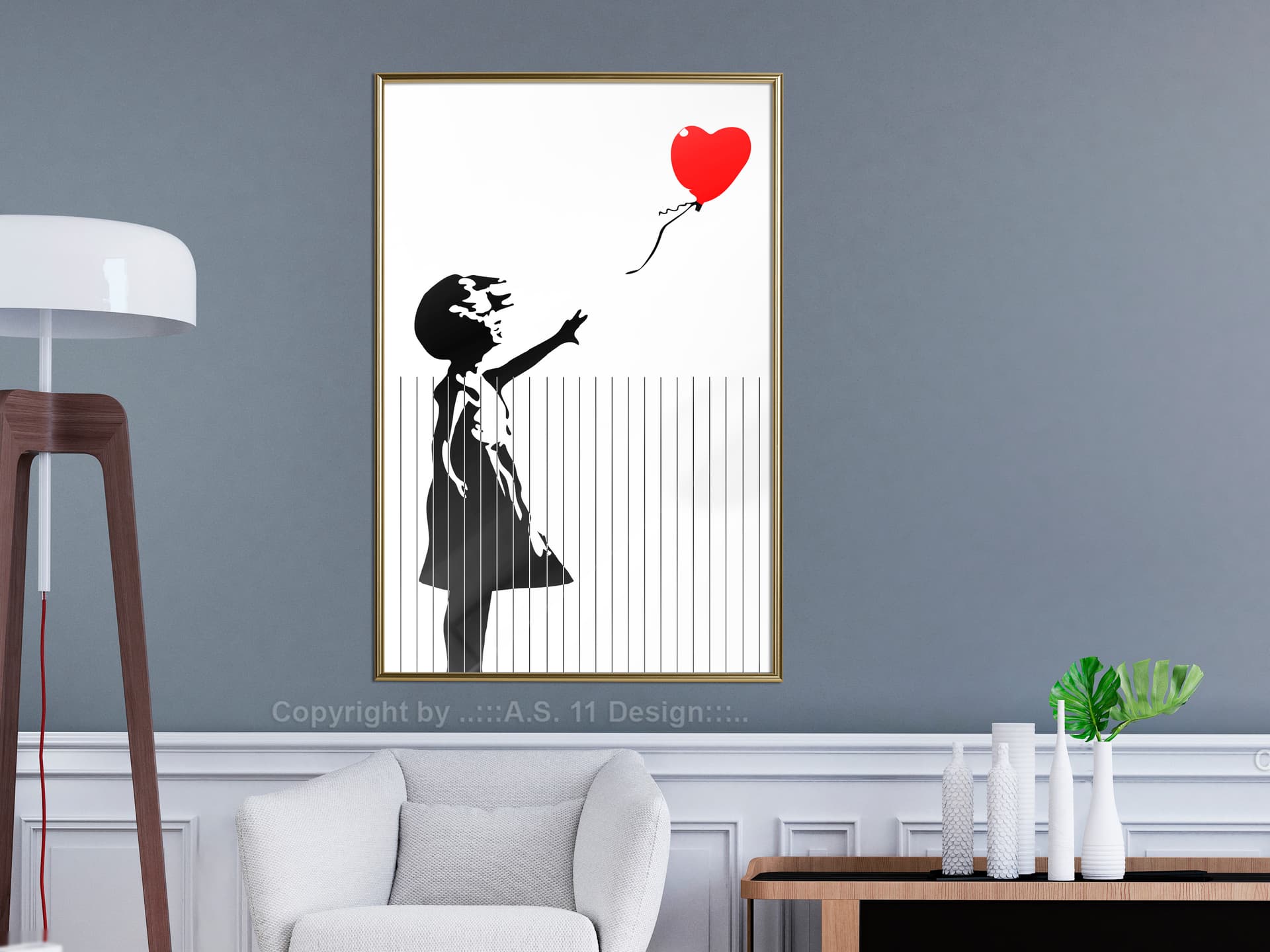 

Plakat - Banksy: Love is in the Bin (rozmiar 20x30, wykończenie Rama złota)