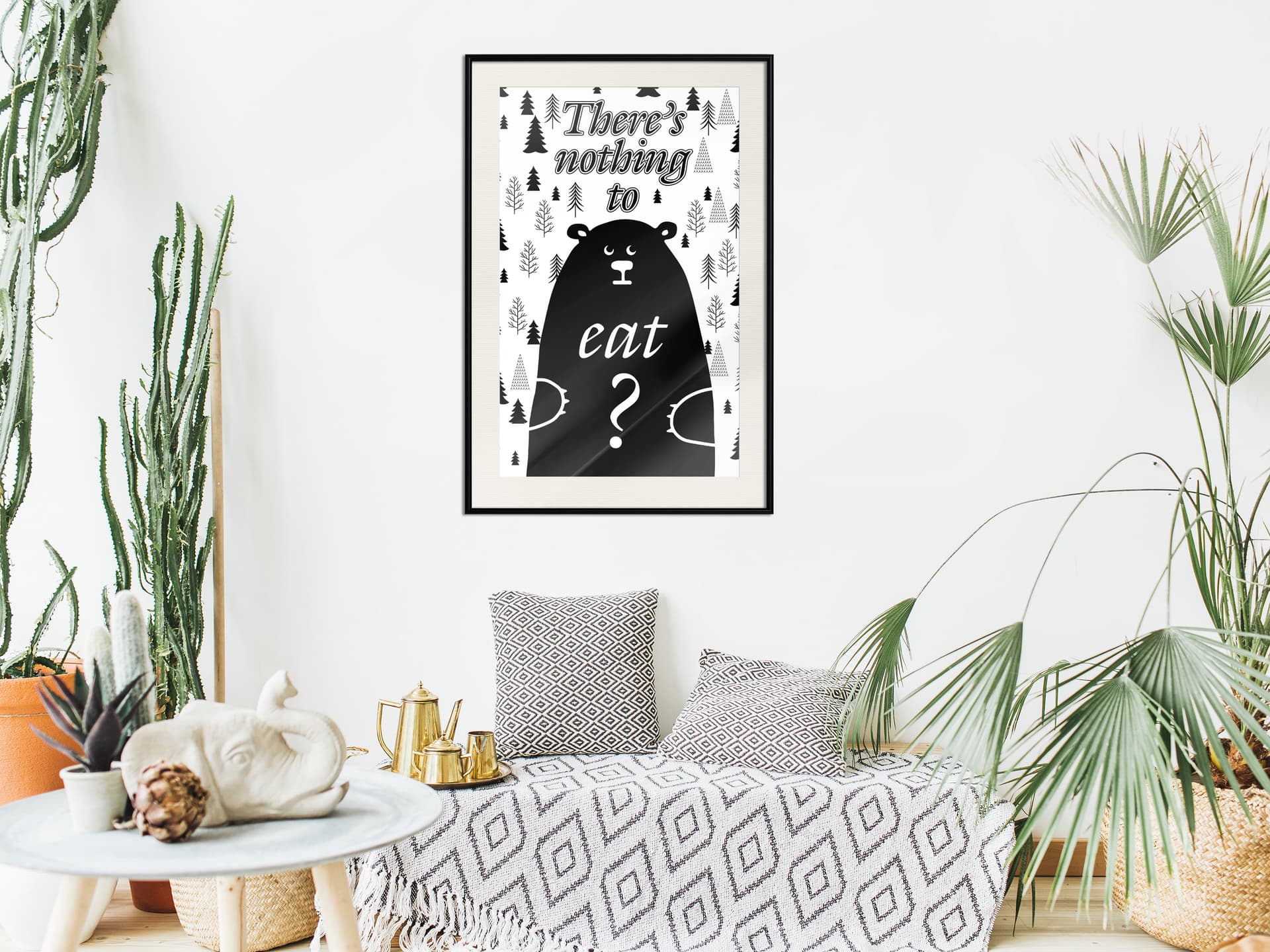 

Plakat - Głodny niedźwiedź (rozmiar 20x30, wykończenie Rama czarna z passe-partout)