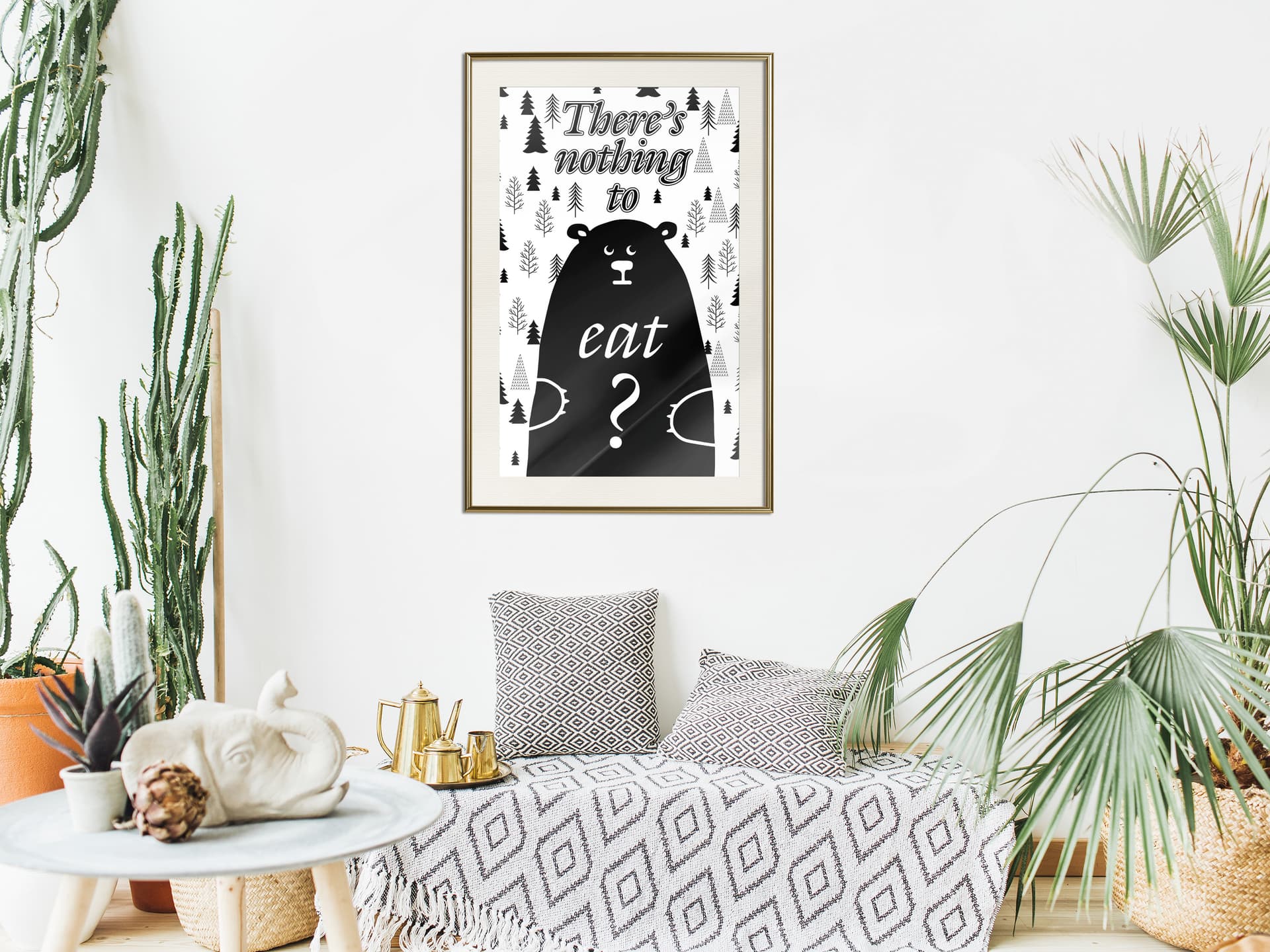 

Plakat - Głodny niedźwiedź (rozmiar 20x30, wykończenie Rama złota z passe-partout)