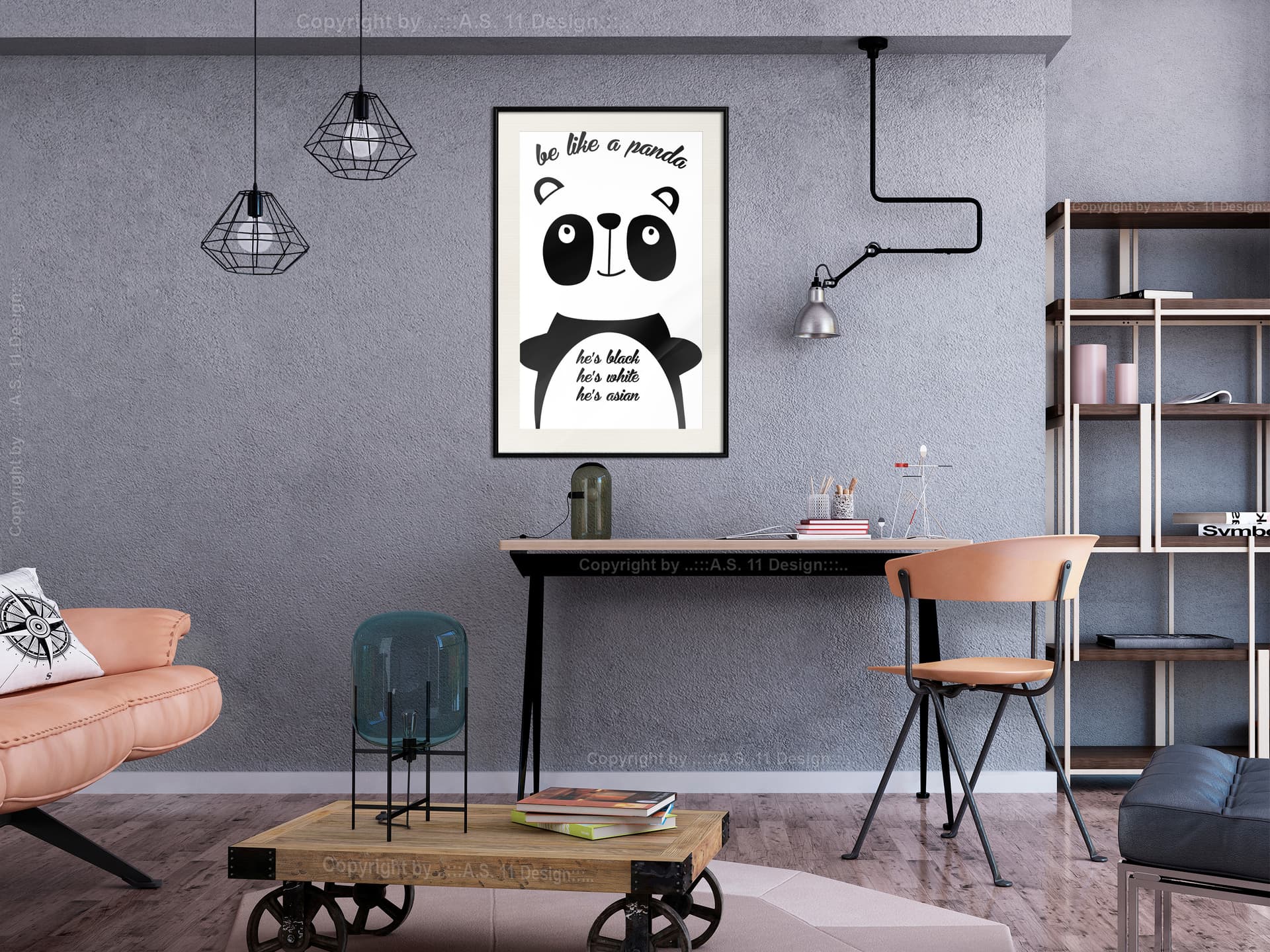 

Plakat - Tolerancyjna panda (rozmiar 20x30, wykończenie Rama czarna z passe-partout)