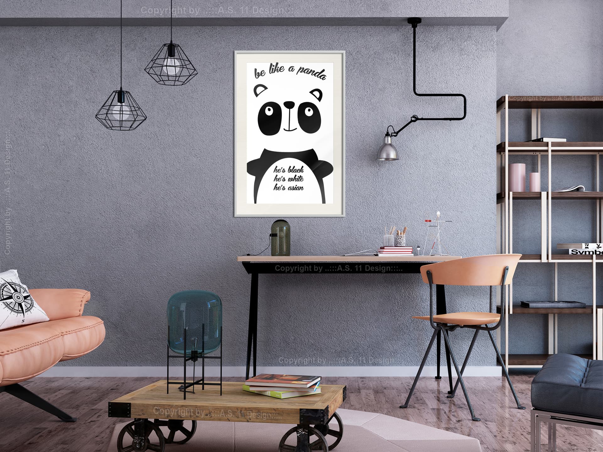 

Plakat - Tolerancyjna panda (rozmiar 20x30, wykończenie Rama biała z passe-partout)