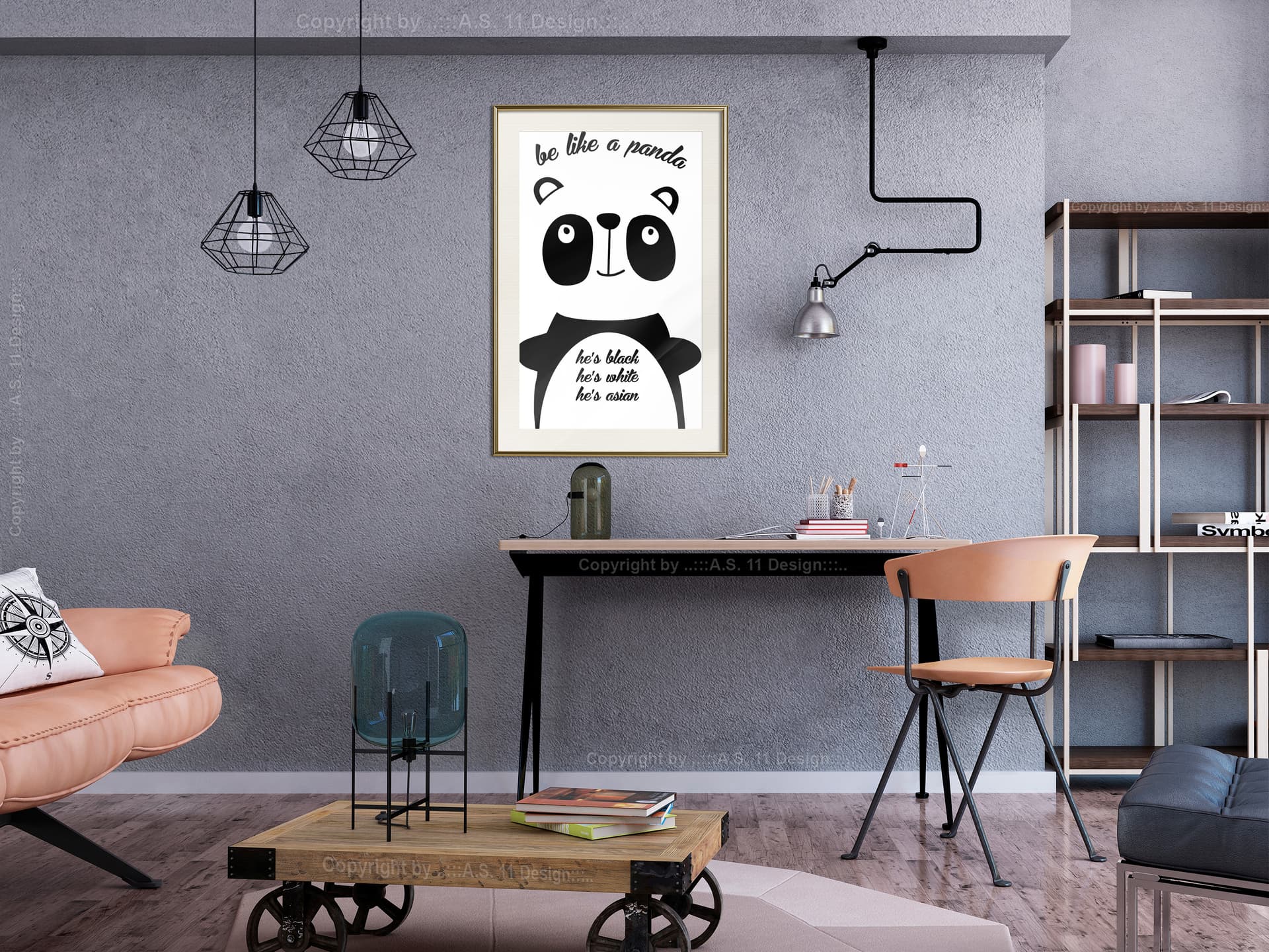 

Plakat - Tolerancyjna panda (rozmiar 20x30, wykończenie Rama złota z passe-partout)