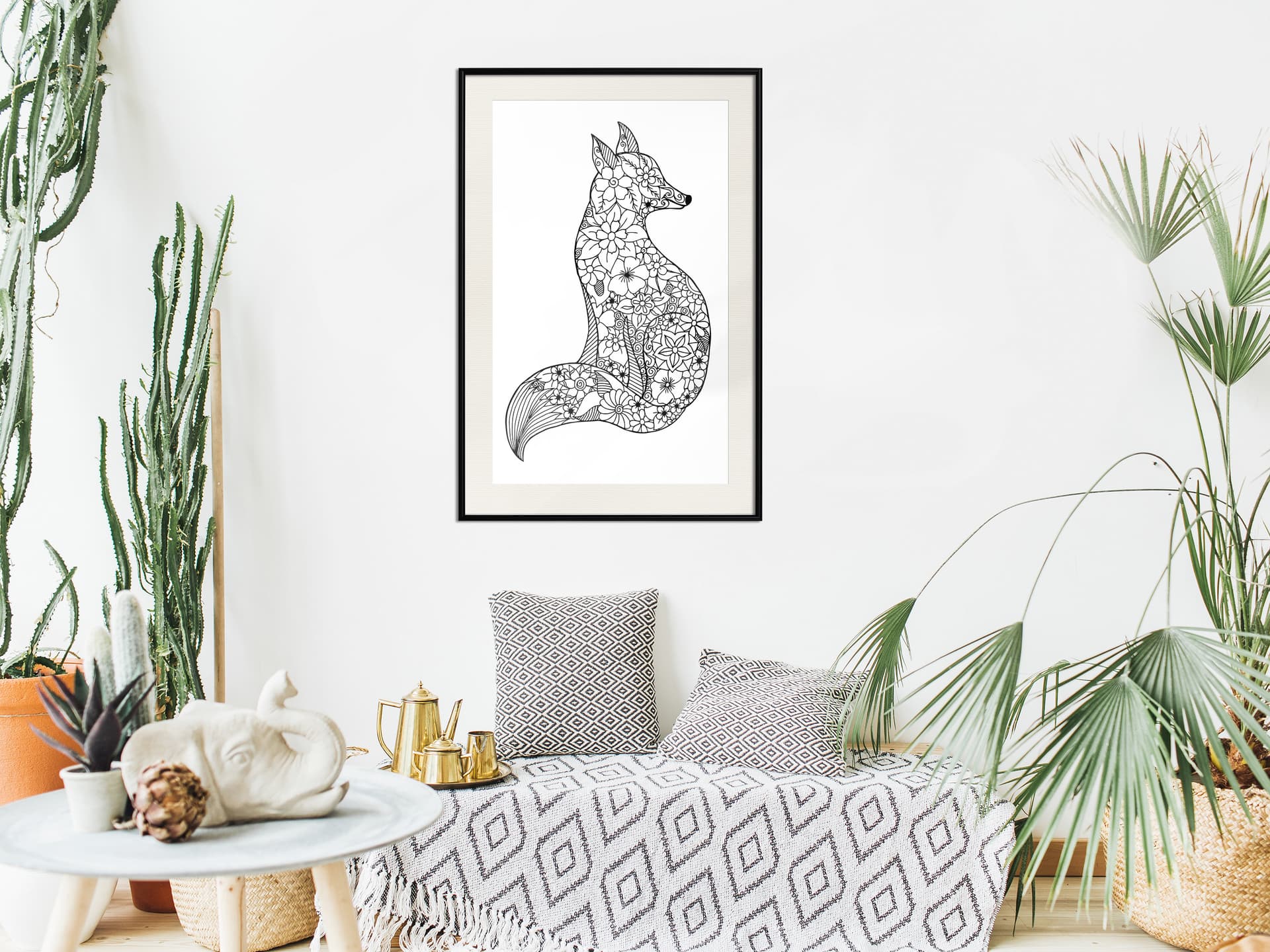 

Plakat - Ażurowy lis (rozmiar 20x30, wykończenie Rama czarna z passe-partout)
