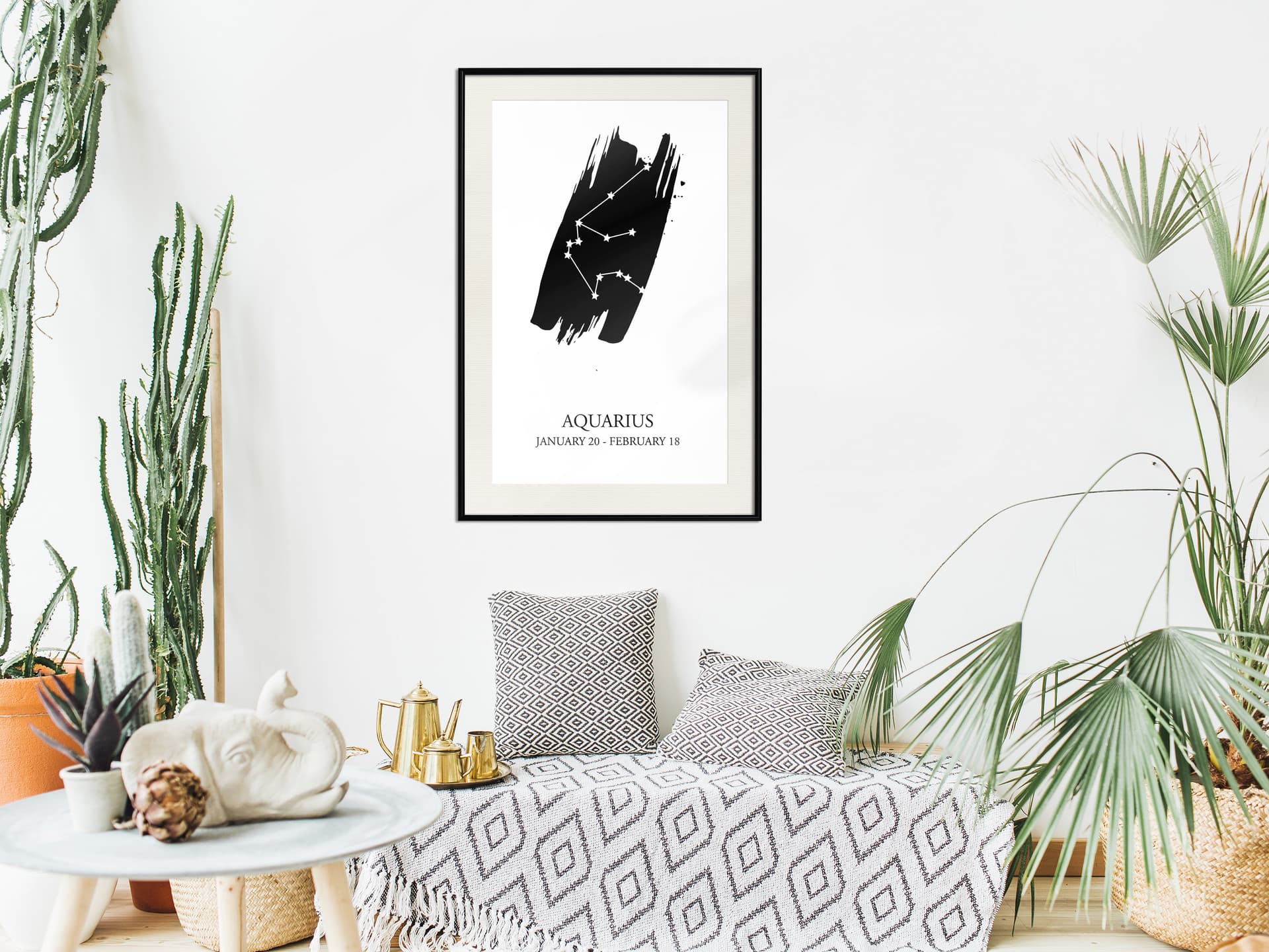 

Plakat - Zodiak: Wodnik I (rozmiar 40x60, wykończenie Rama czarna z passe-partout)