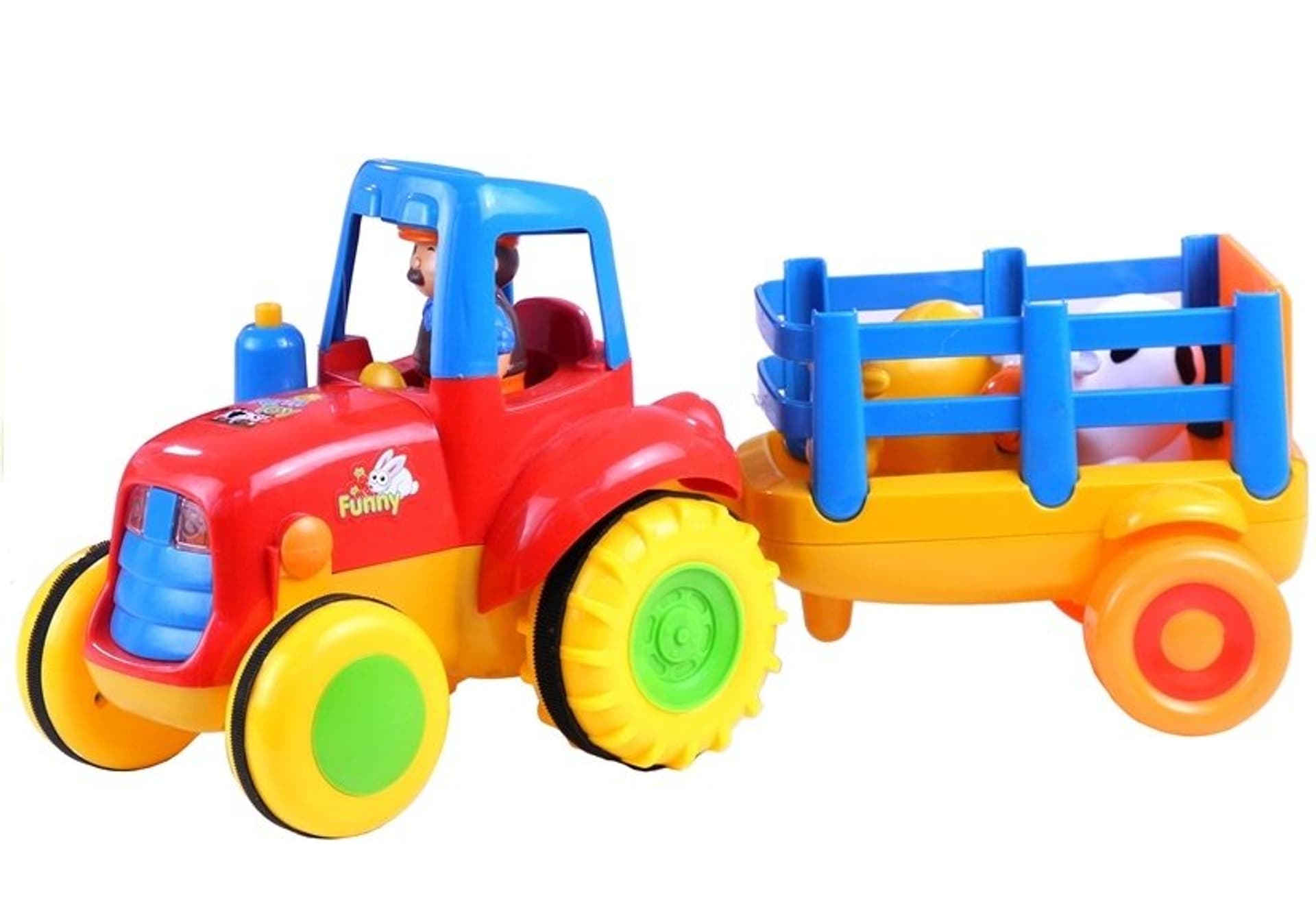 

Traktor Przyczepa Zwierzątka Gra Świeci Odgłosy