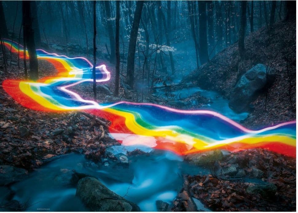 

Puzzle 1000 elementów Magiczny las, Tęczowa droga