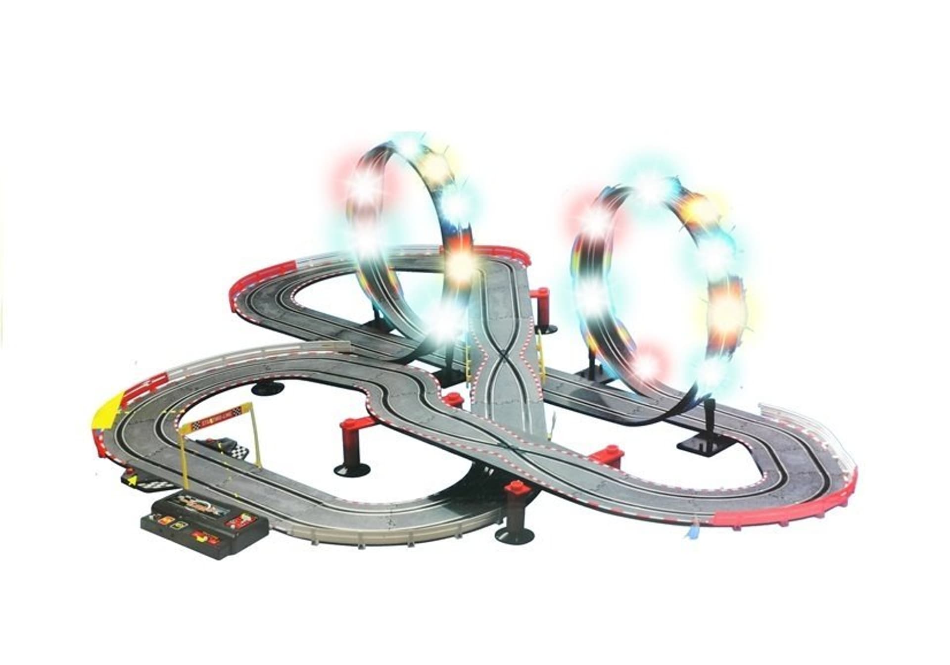 

Tor Wyścigowy 2 Autka Slot Cars 1:43 Pętla Lampki