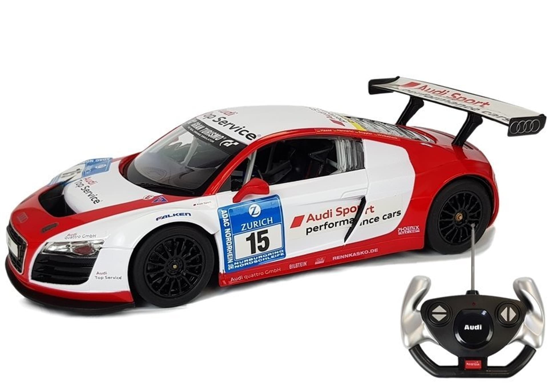 

Auto R/C Audi R8 LMS Rastar 1:14 Biało-Czerwone