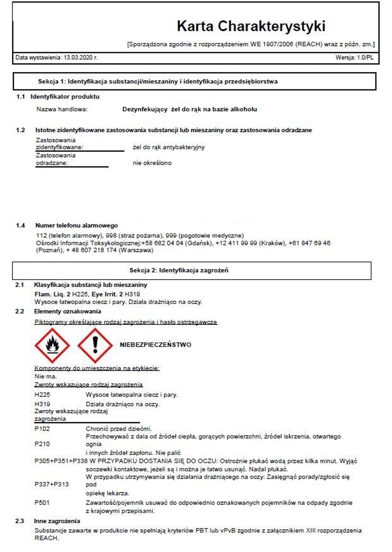 

Żel do Dezynfekcji Rąk Antybakteryjny 70% 100ml