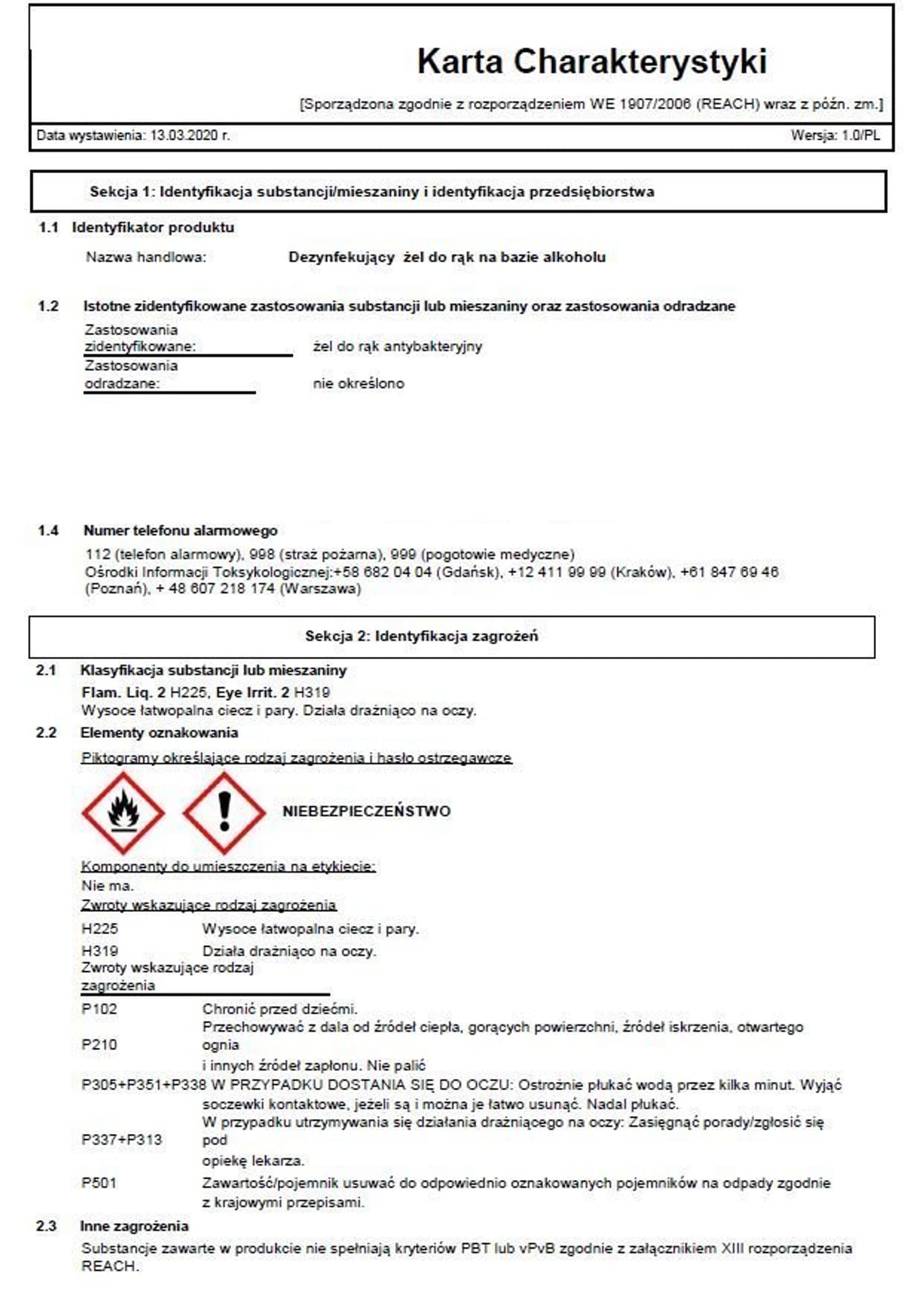 

Żel do Dezynfekcji Rąk Antybakteryjny 70% 500ml