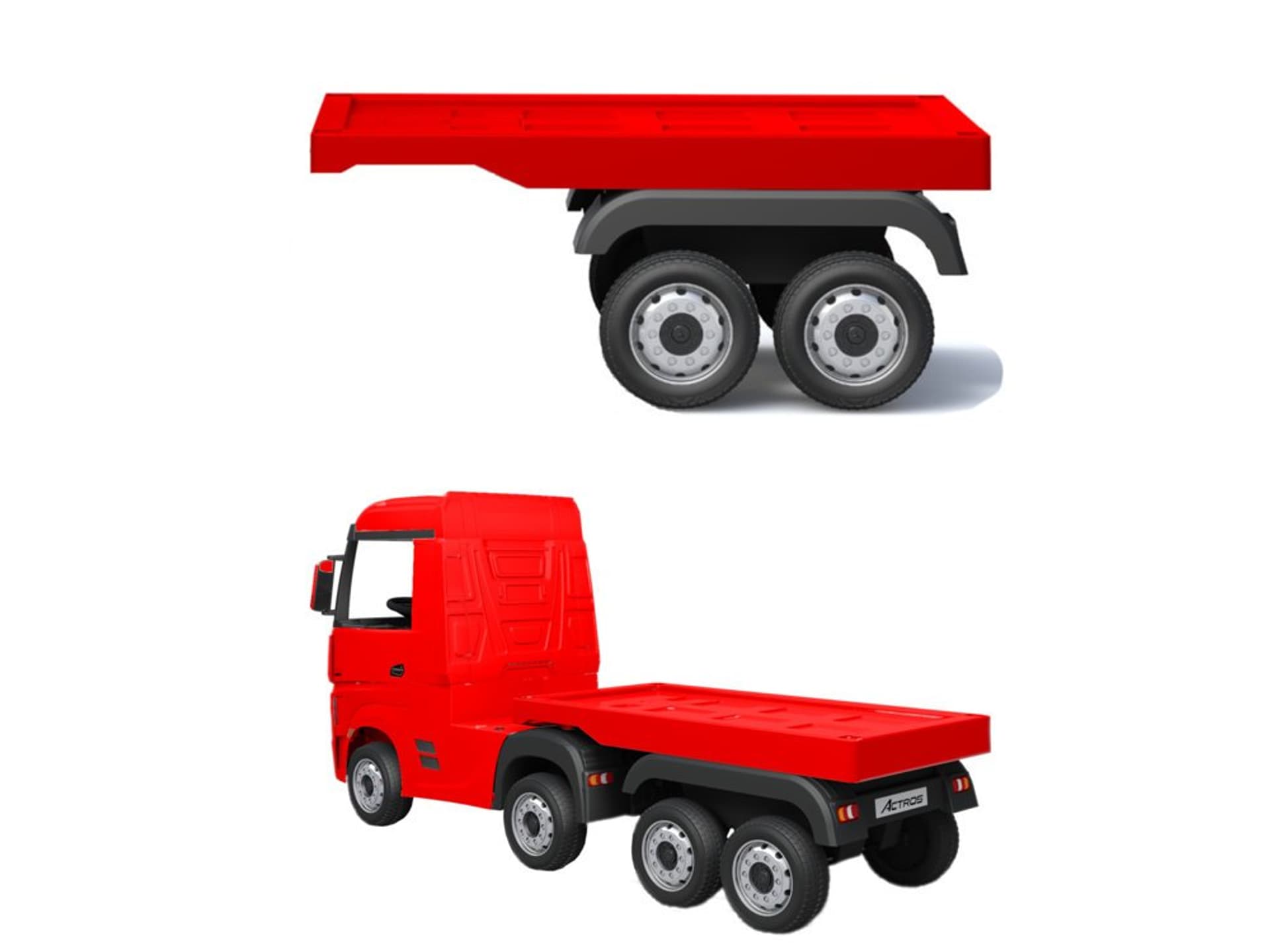 

Naczepa do pojazdu na akumulator HL358 Mercedes Actros czerwona