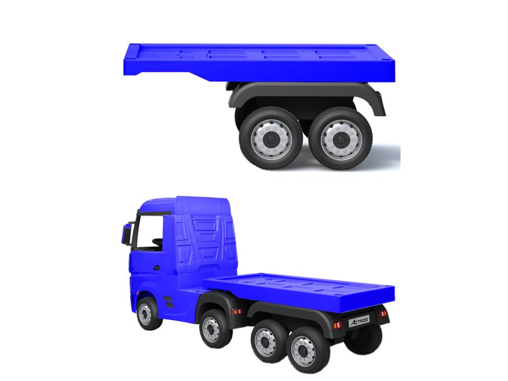 

Naczepa do pojazdu na akumulator HL358 Mercedes Actros niebieska