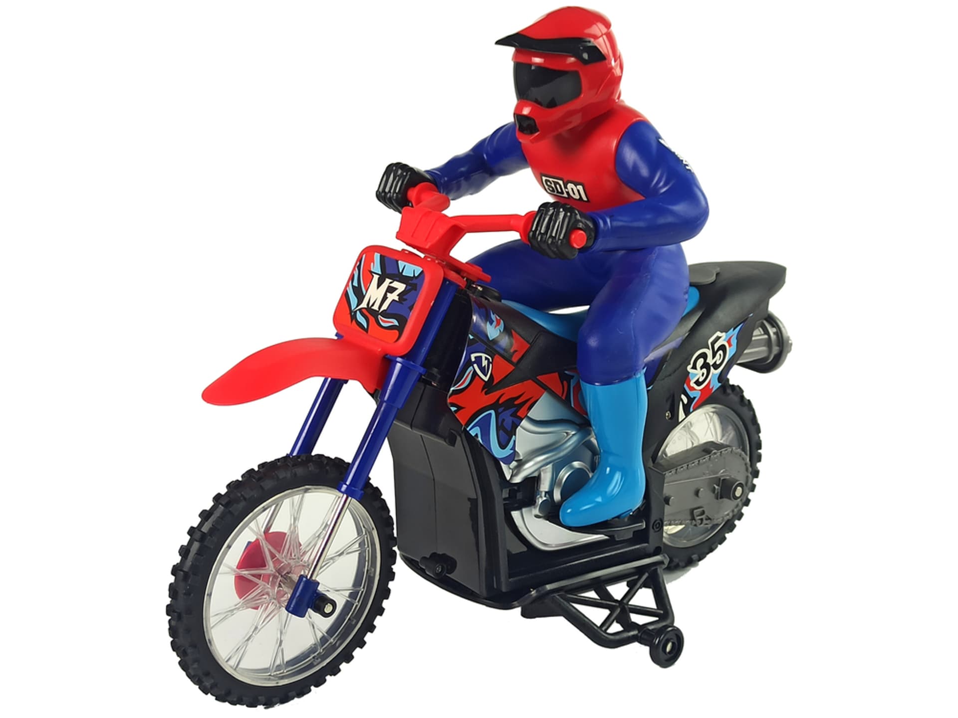 

Motor Crossowy Zdalnie Sterowany 1:10 2.4G Niebieski 20 km/h Dym Dźwięk
