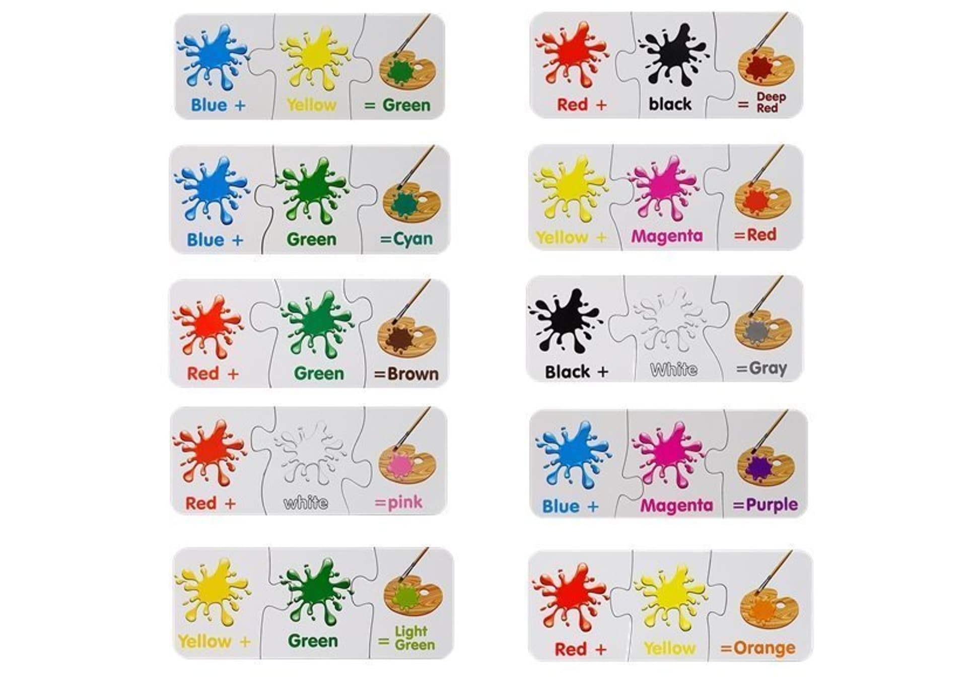 

Puzzle Edukacyjne Kolory Angielski 10 Połączeń