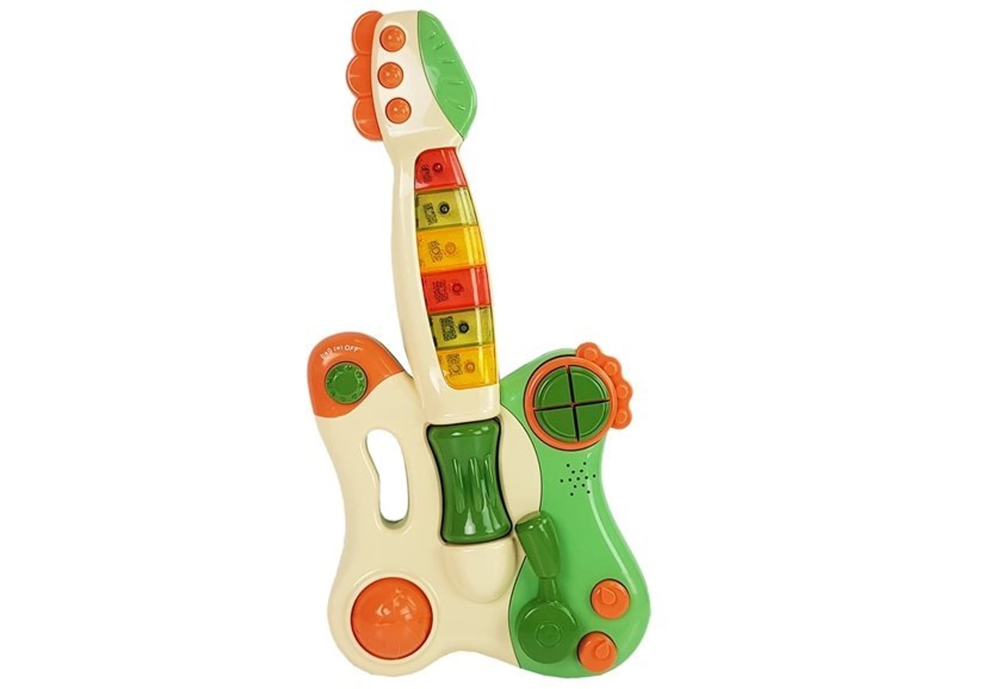 

Interaktywna Gitara Pianinko Dla Dzieci Dźwięk Światło Zielona