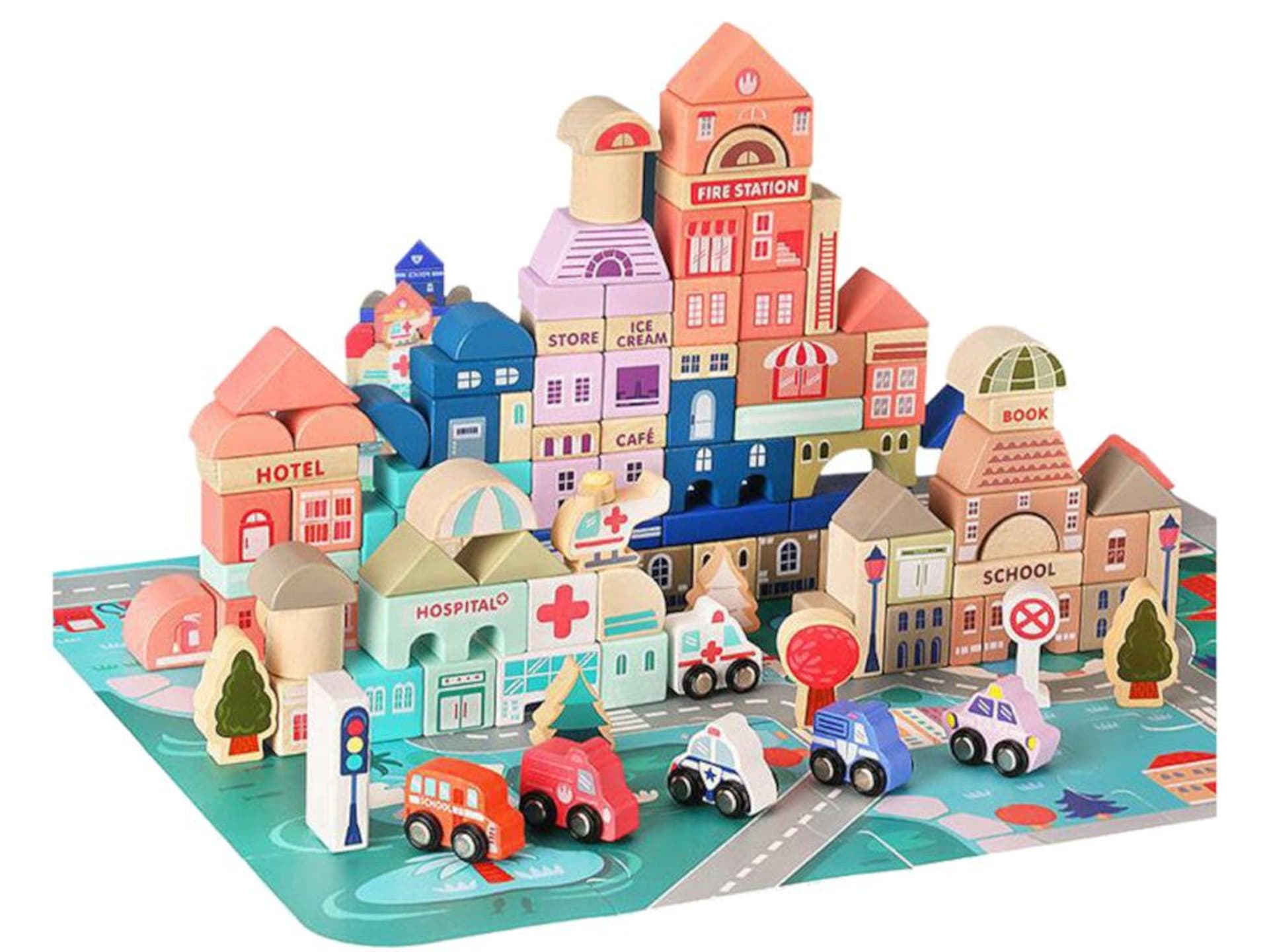

Zestaw Drewnianych Klocków Miasto Litery Puzzle 135 Sztuk