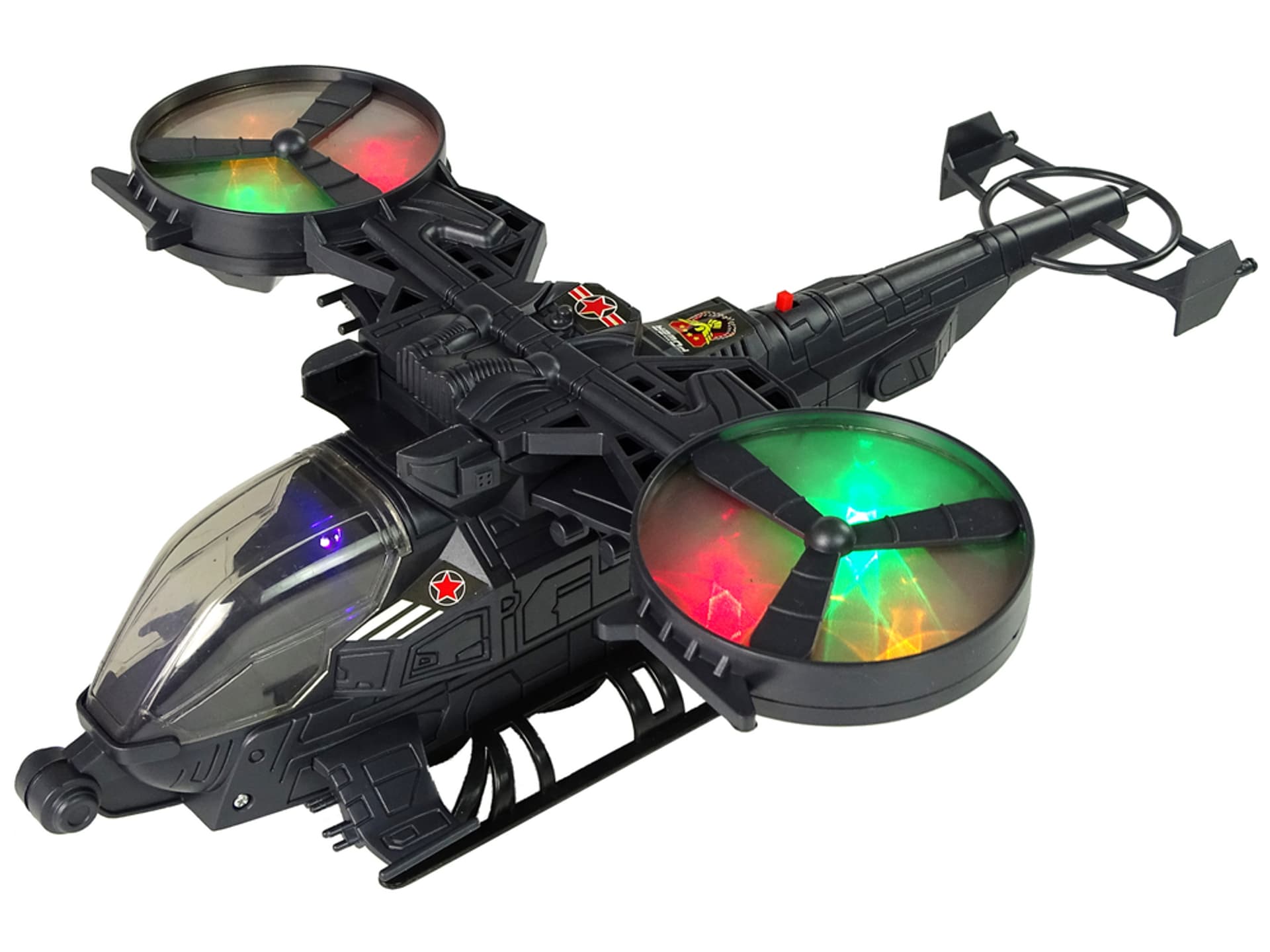 

Helikopter Wojskowy Ogromne Skrzydła Światła Dźwięk