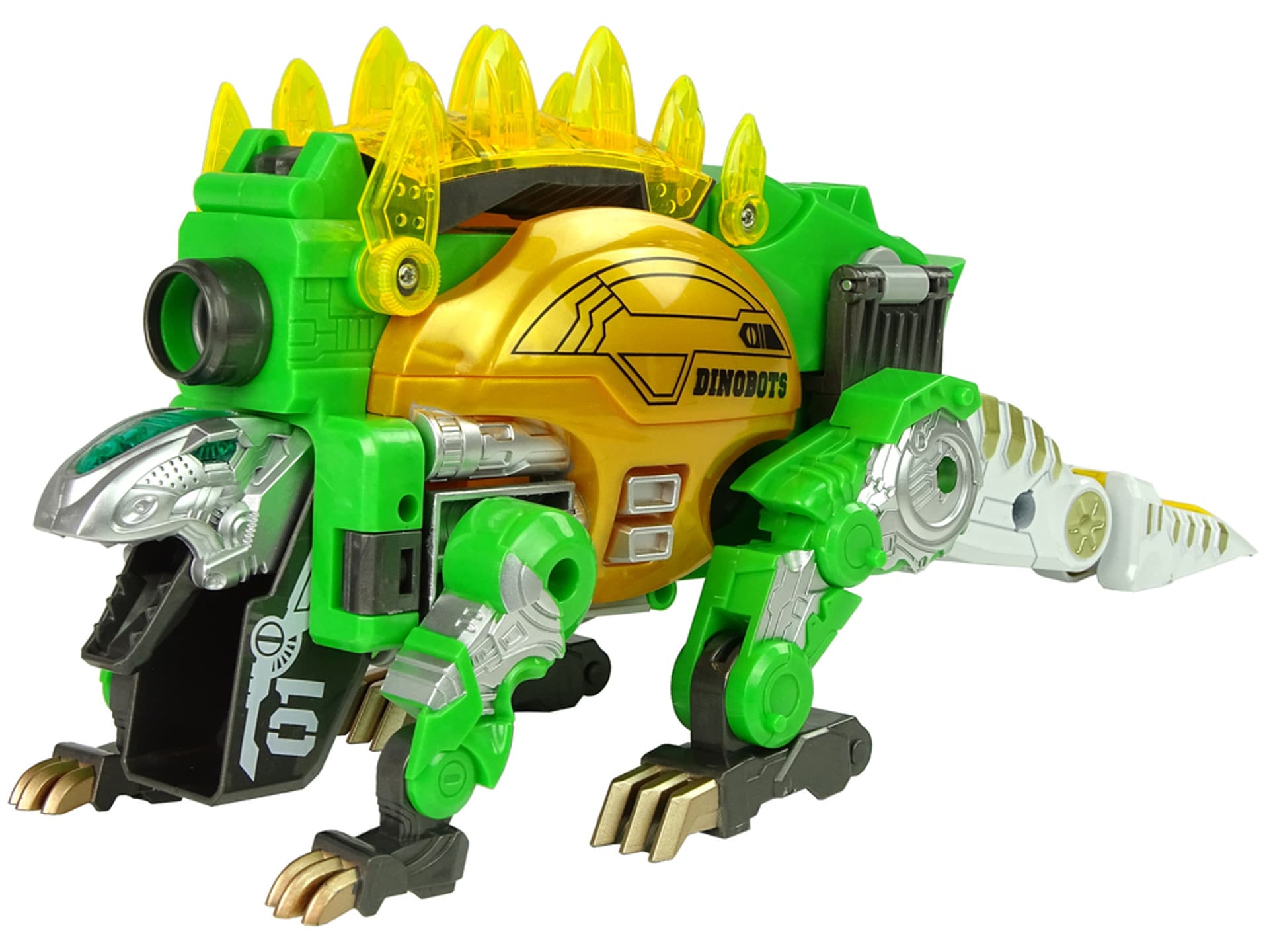 

Dinobots 2w1 Dinozaur Pistolet na Strzałki Zielony Stegosaurus Tarcza