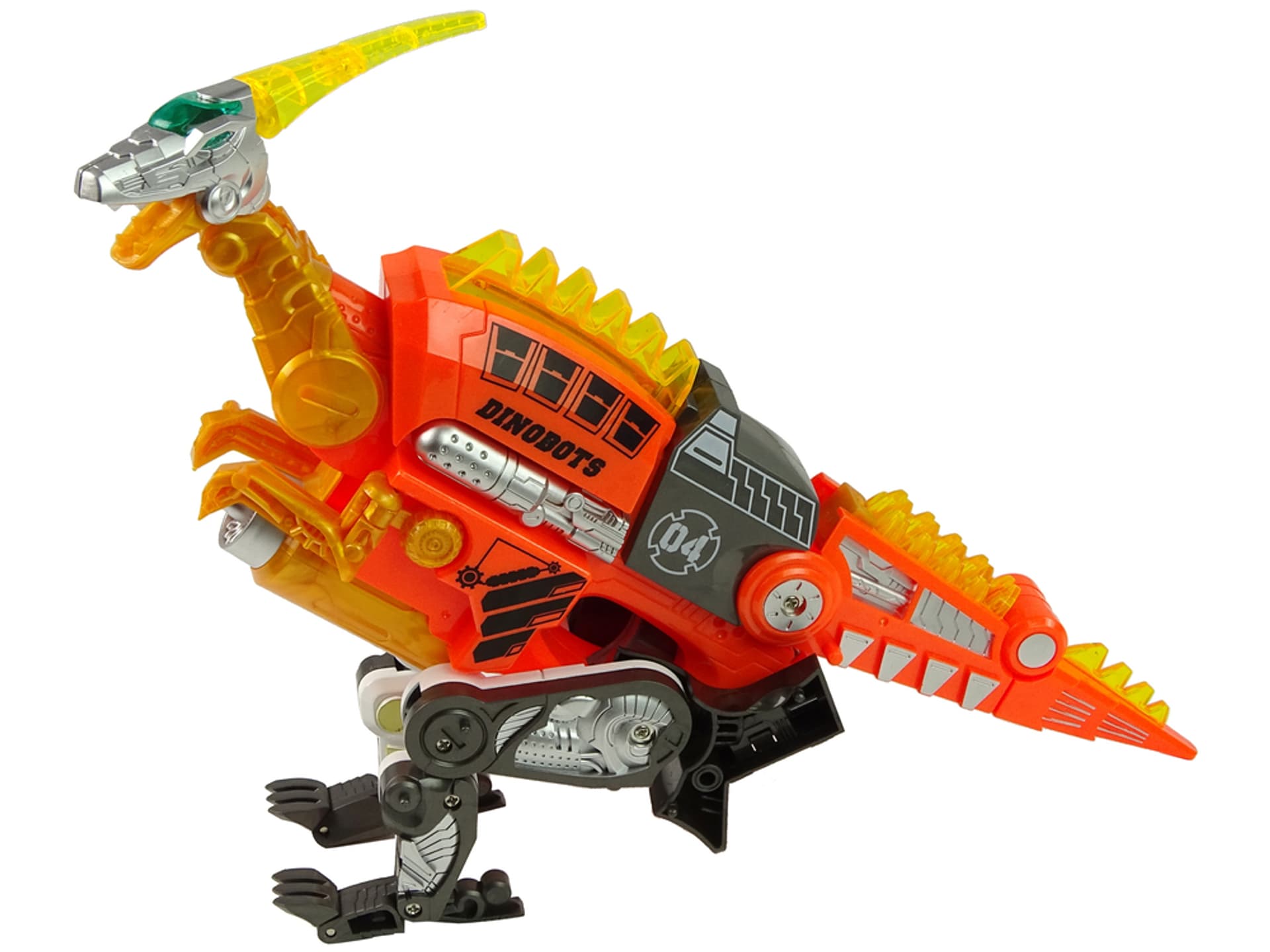 

Dinobots 2w1 Dinozaur Pistolet na Strzałki Pomarańczowy Velociraptor Tarcza