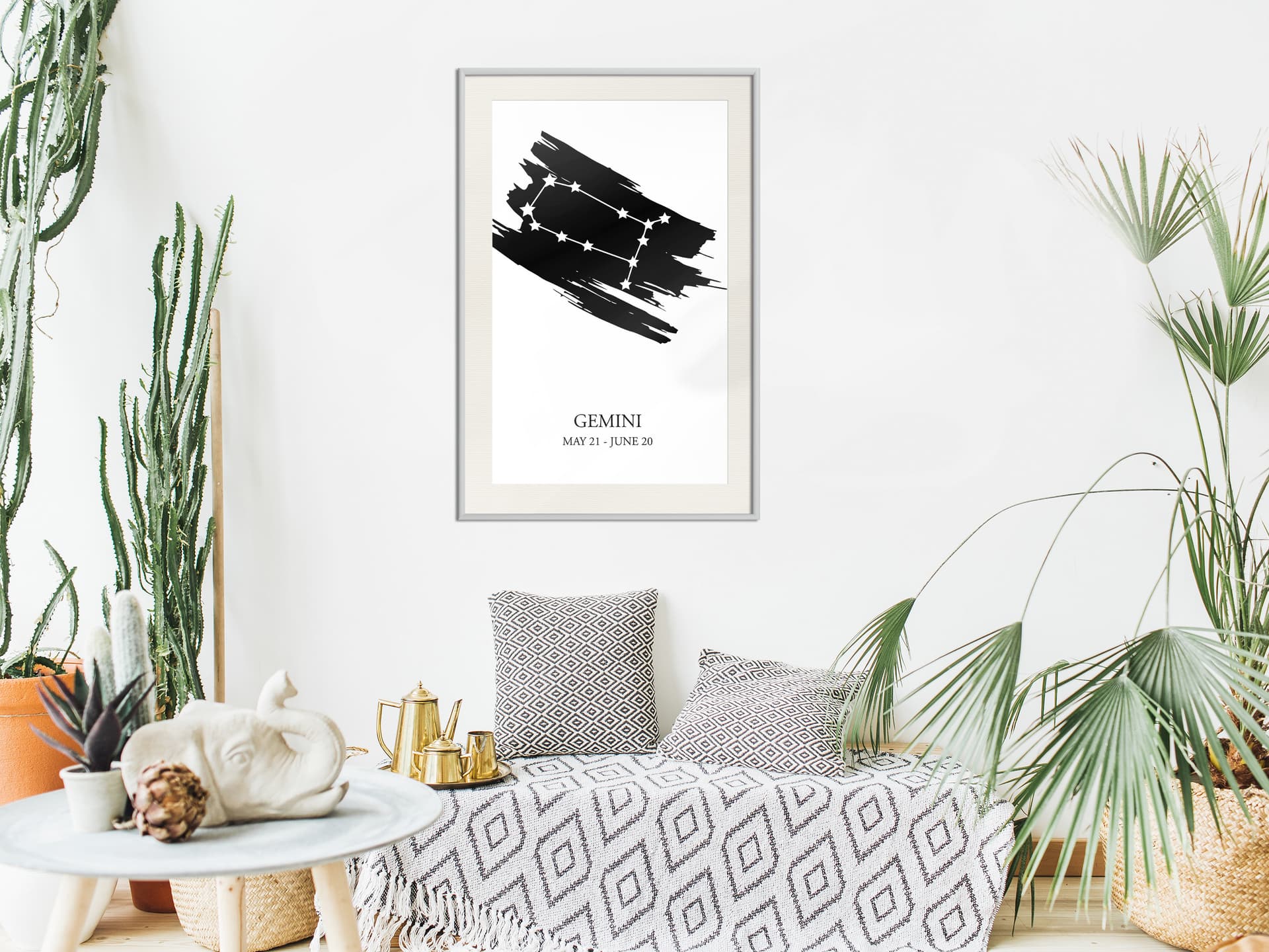 

Plakat - Zodiak: Bliźnięta I (rozmiar 30x45, wykończenie Rama biała z passe-partout)