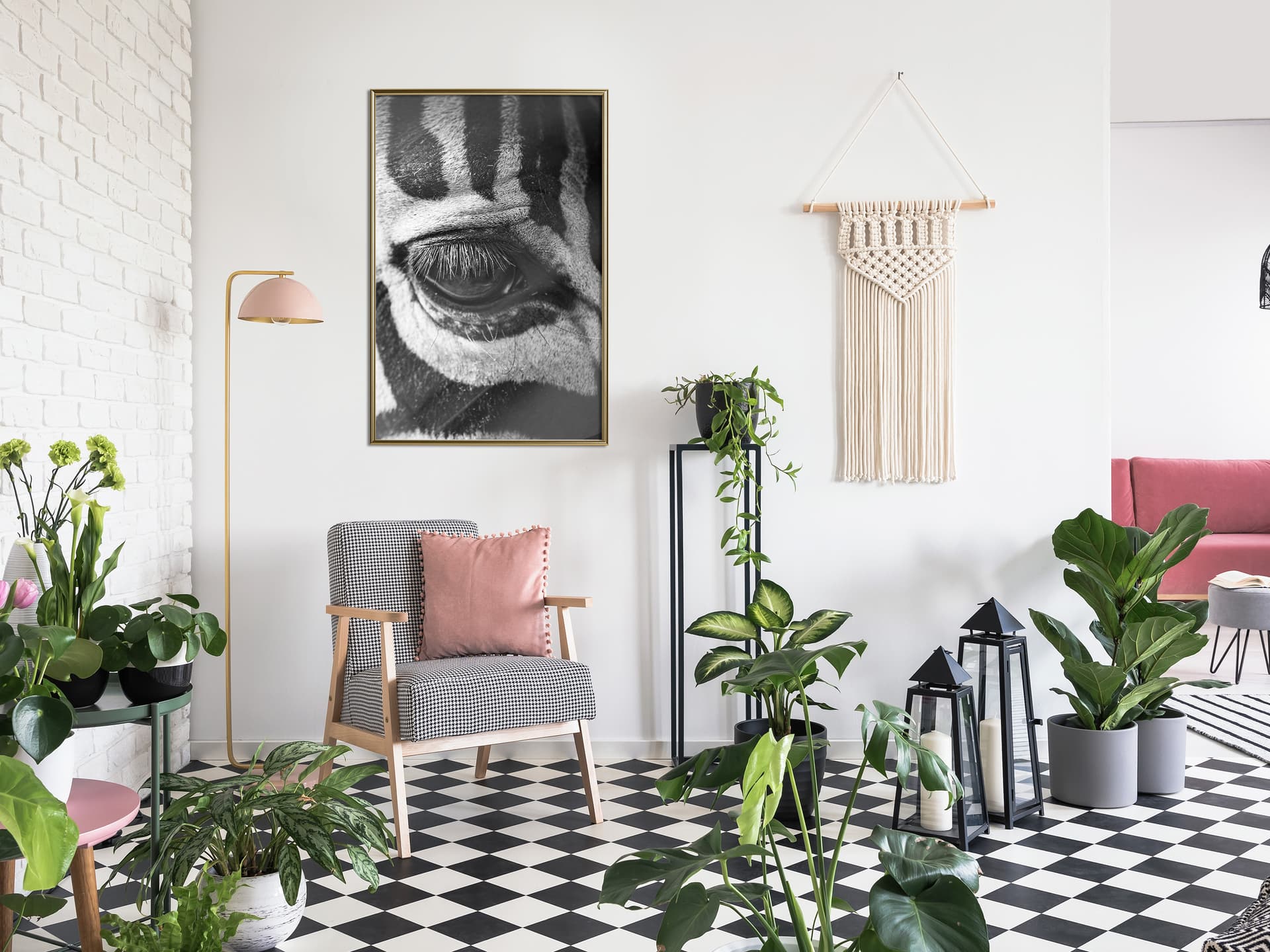 

Plakat - Zebra Cię obserwuje (rozmiar 20x30, wykończenie Rama złota)