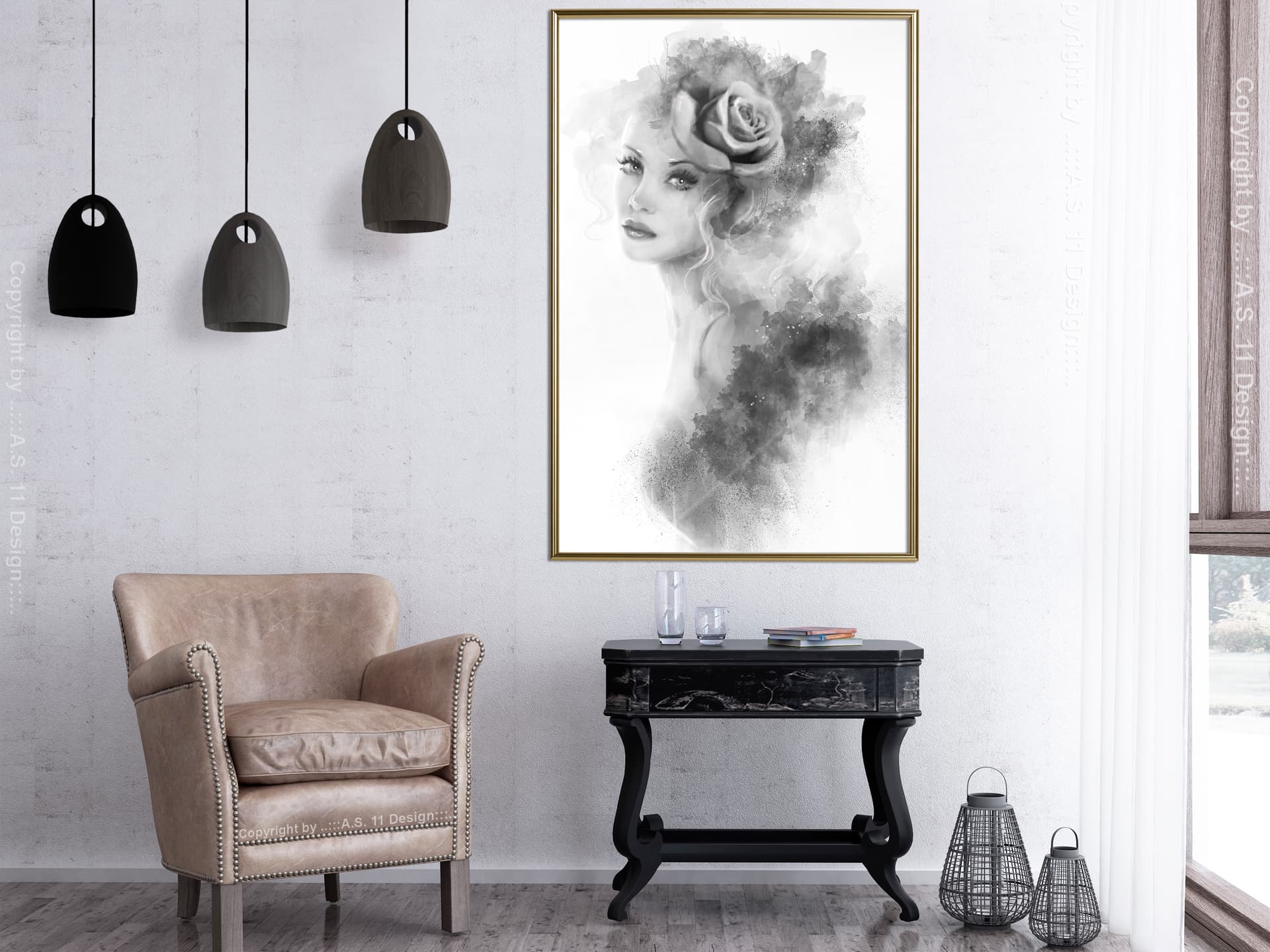 

Plakat - Tajemnicza dama (rozmiar 20x30, wykończenie Rama złota)