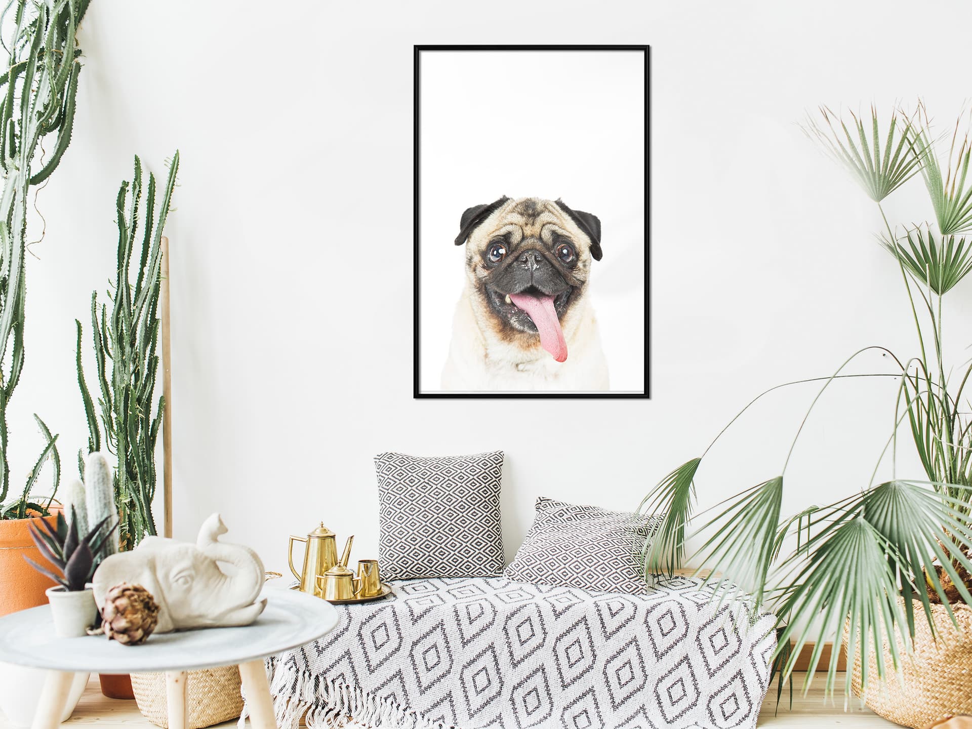 

Plakat - Śmieszny mops (rozmiar 40x60, wykończenie Rama czarna)