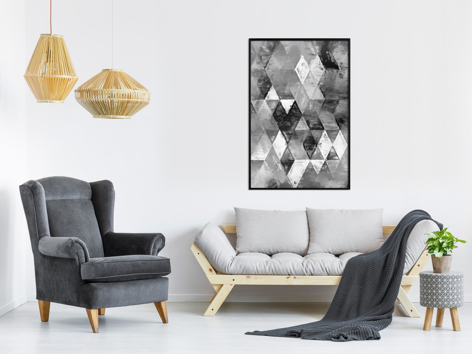 

Plakat - Abstrakcyjne romby (rozmiar 30x45, wykończenie Rama czarna)