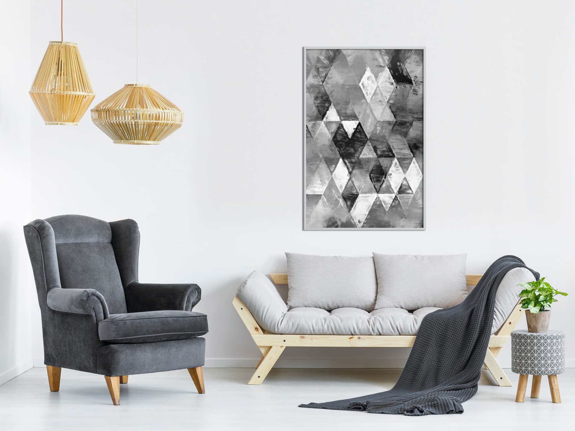 

Plakat - Abstrakcyjne romby (rozmiar 40x60, wykończenie Rama biała)