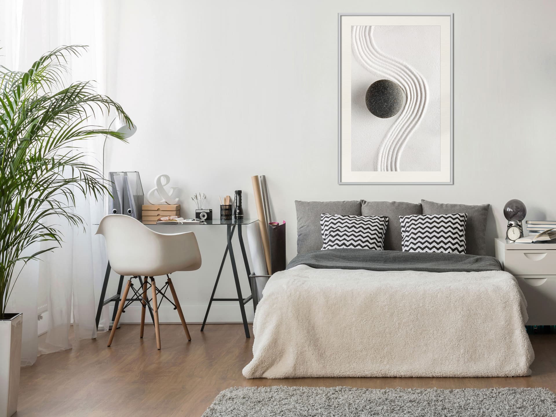 

Plakat - Ogród zen (rozmiar 40x60, wykończenie Rama biała z passe-partout)