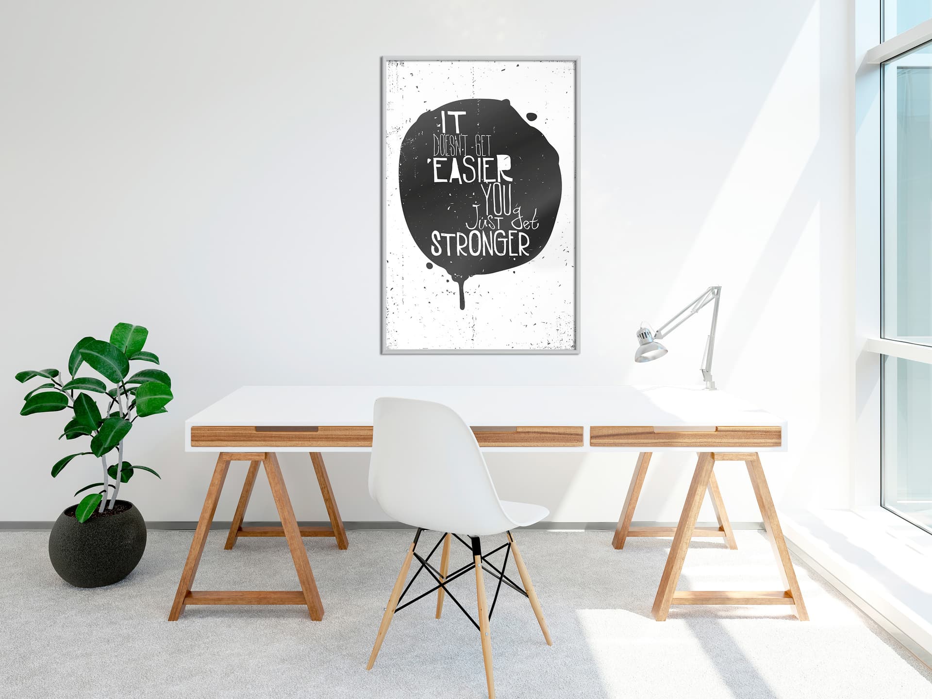 

Plakat - Nic nie staje się łatwiejsze (rozmiar 40x60, wykończenie Rama biała)