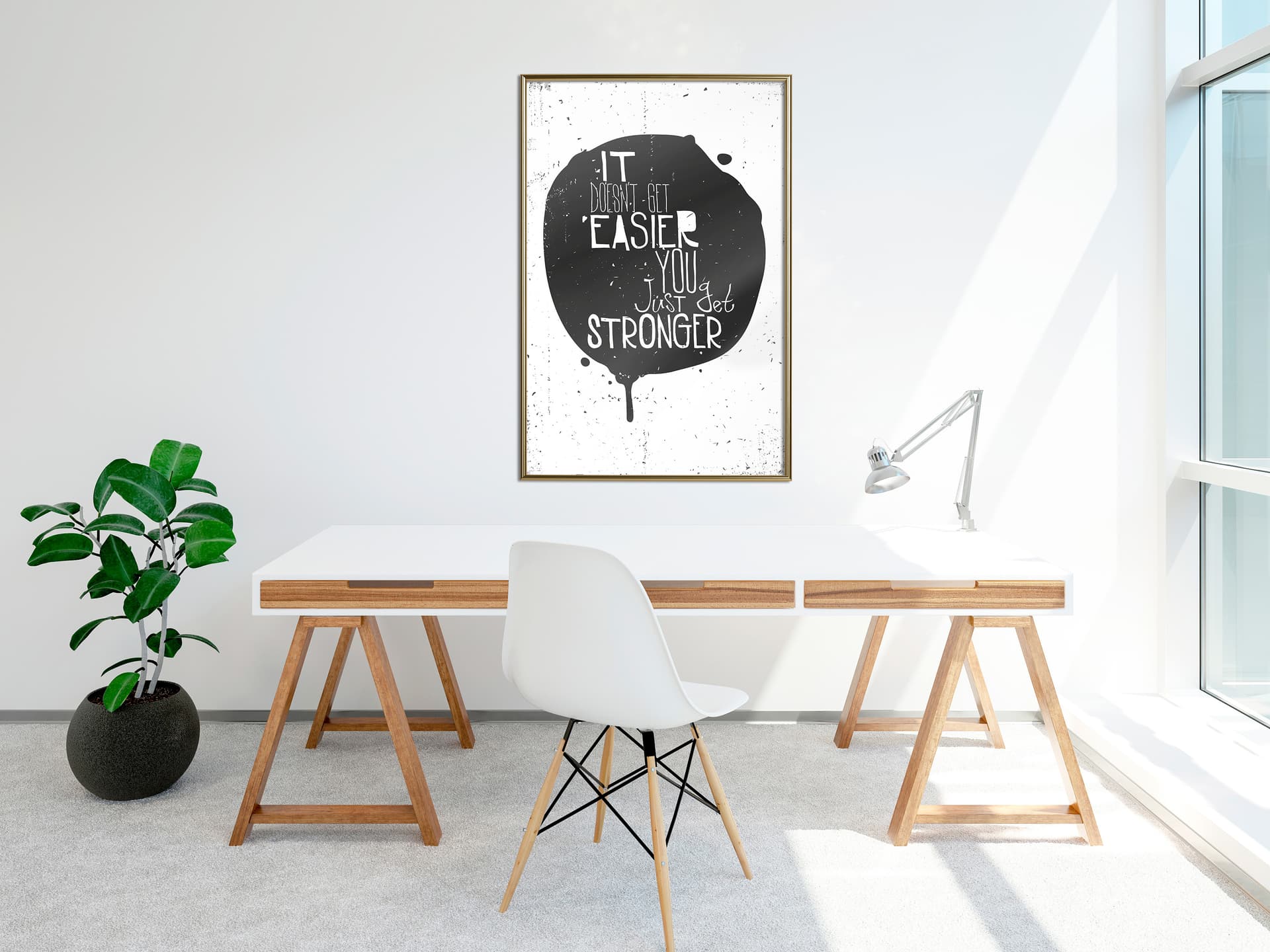

Plakat - Nic nie staje się łatwiejsze (rozmiar 30x45, wykończenie Rama złota)